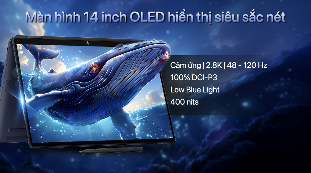 Laptop HP OmniBook UF 14 fh0040TU - B13VHPA (Ultra 7 258V, 32GB, 1TB, 2.8K OLED 120Hz, Cảm ứng, OfficeHS+365, Win11)