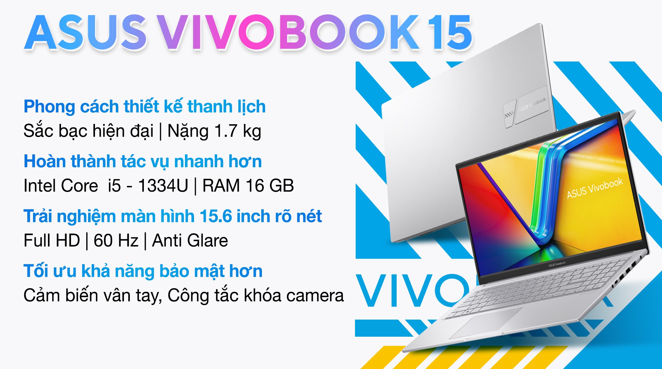 Laptop Asus Vivobook 15 X1504VA i5 1334U/16GB/512GB/OfficeHS24+365/Win11 (BQ2225WS)