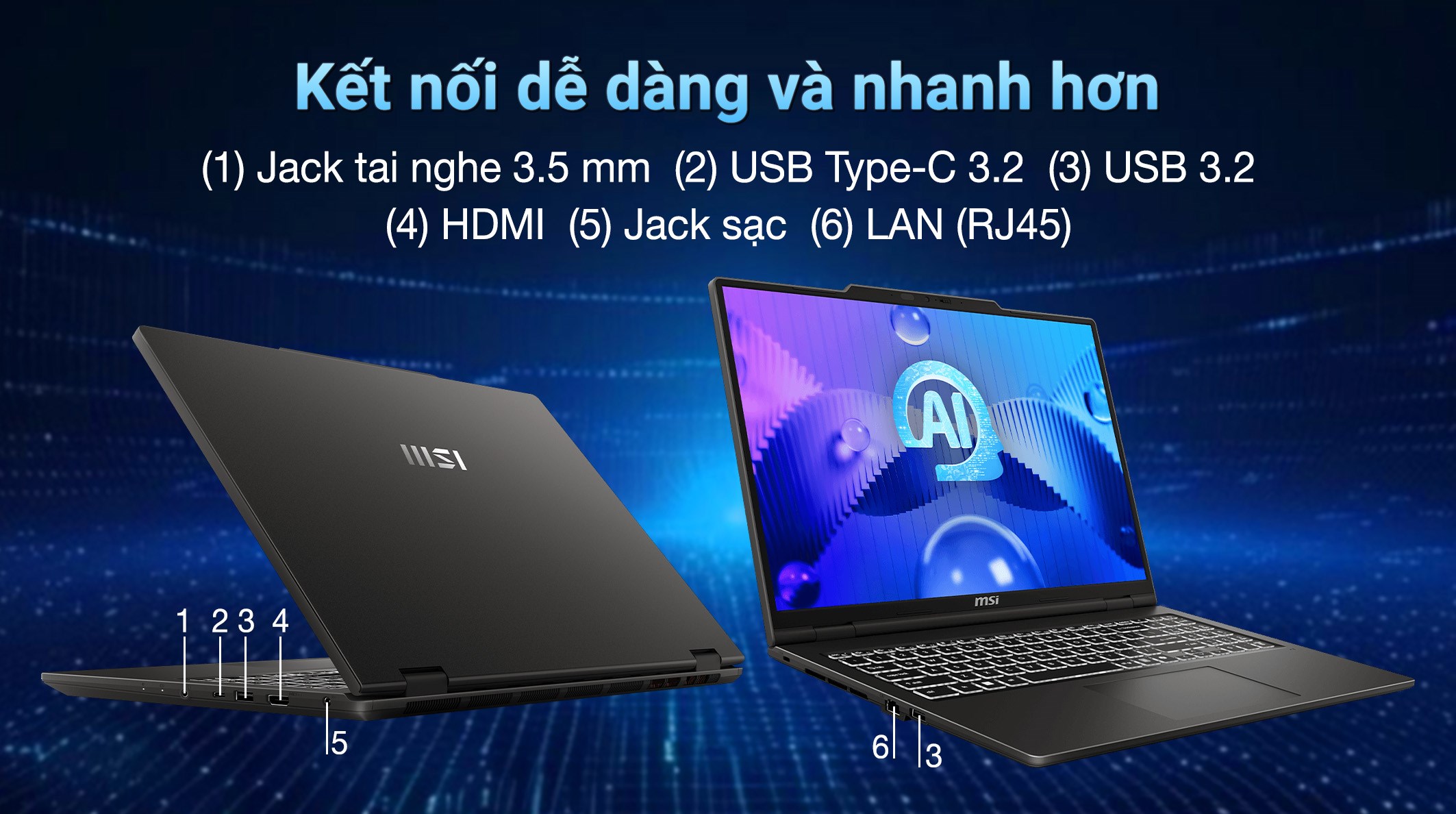 Laptop MSI VenturePro 16 AI A1VEG - 003VN (Ultra 7 155H, 16GB, 512GB, RTX 4050 6GB, 2K OLED 120Hz, Win11)