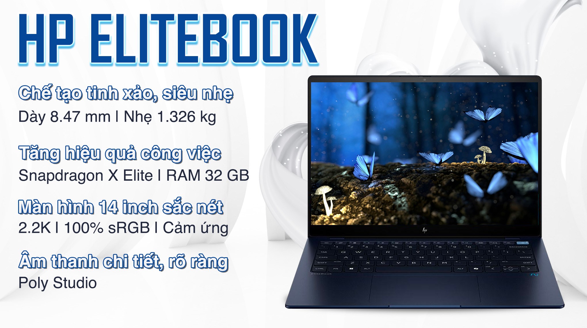 Laptop HP Elitebook Ultra G1q - B4PY1PT (X1E 78 100, 32GB, 1TB, 2.2K, Cảm ứng, Win11 Pro)
