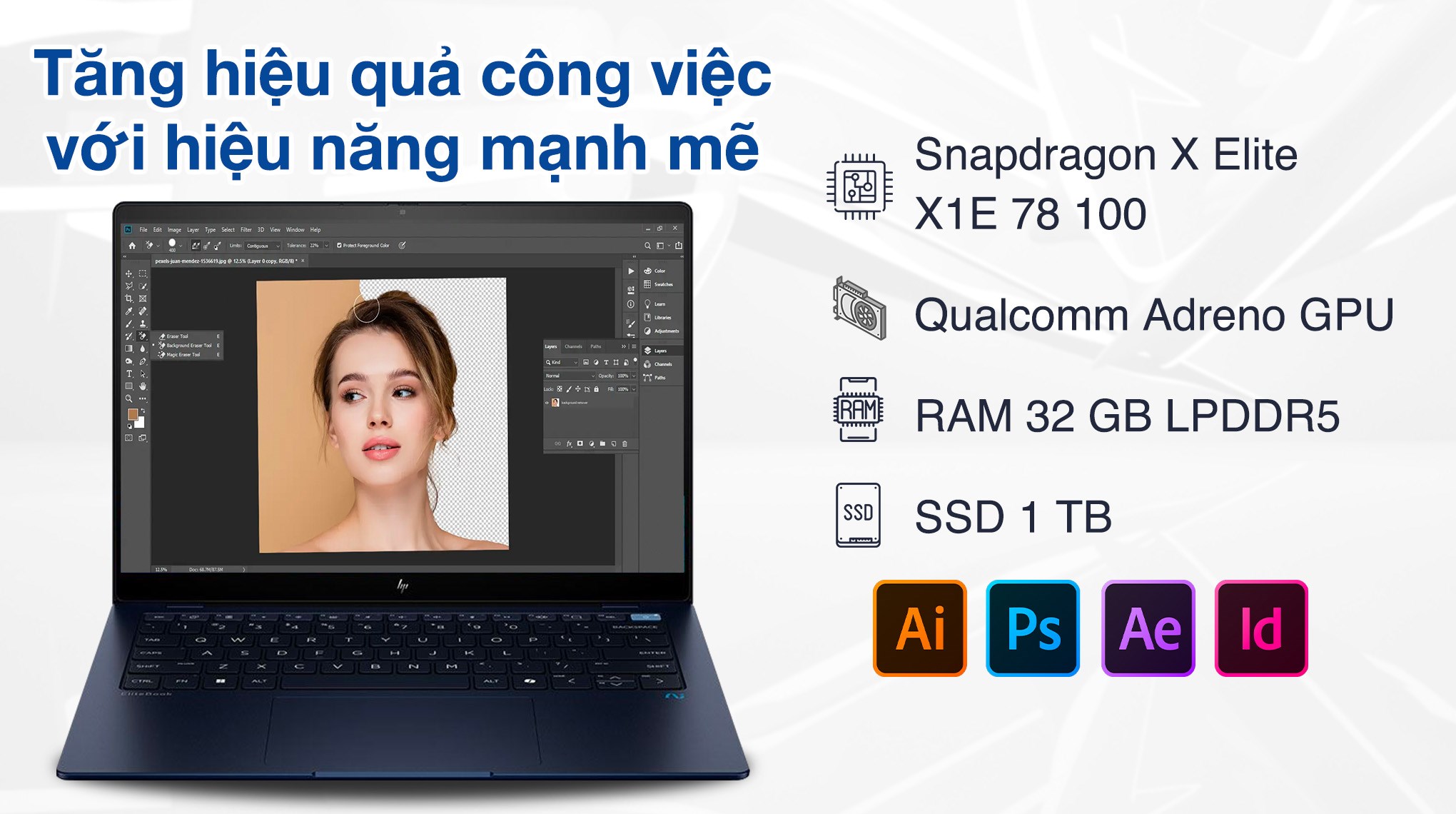 Laptop HP Elitebook Ultra G1q - B4PY1PT (X1E 78 100, 32GB, 1TB, 2.2K, Cảm ứng, Win11 Pro)