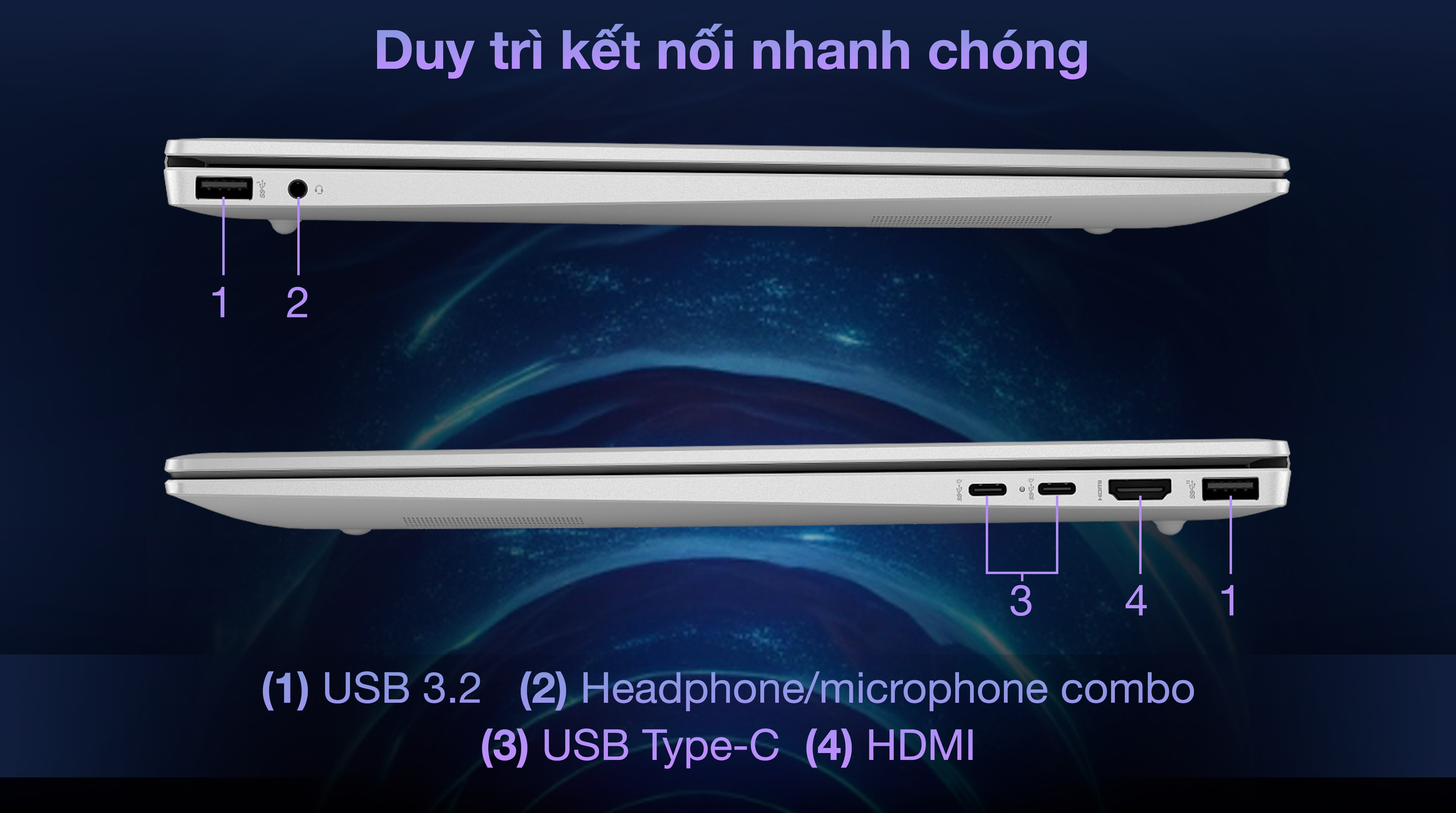 Laptop HP Pavilion 16 af0053TU - AY8C2PA (Ultra 7 155U, 16GB, 512GB, WUXGA, OfficeHS+365, Win11)