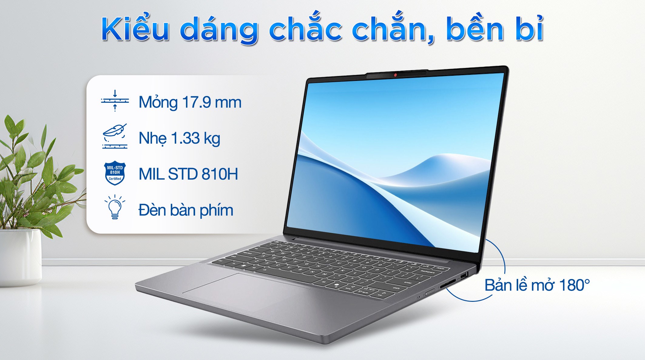 Laptop Lenovo Ideapad Slim 3 14IRH10 - 83K0000CVN (i5 13420H, 24GB, 512GB, WUXGA OLED, Win11)