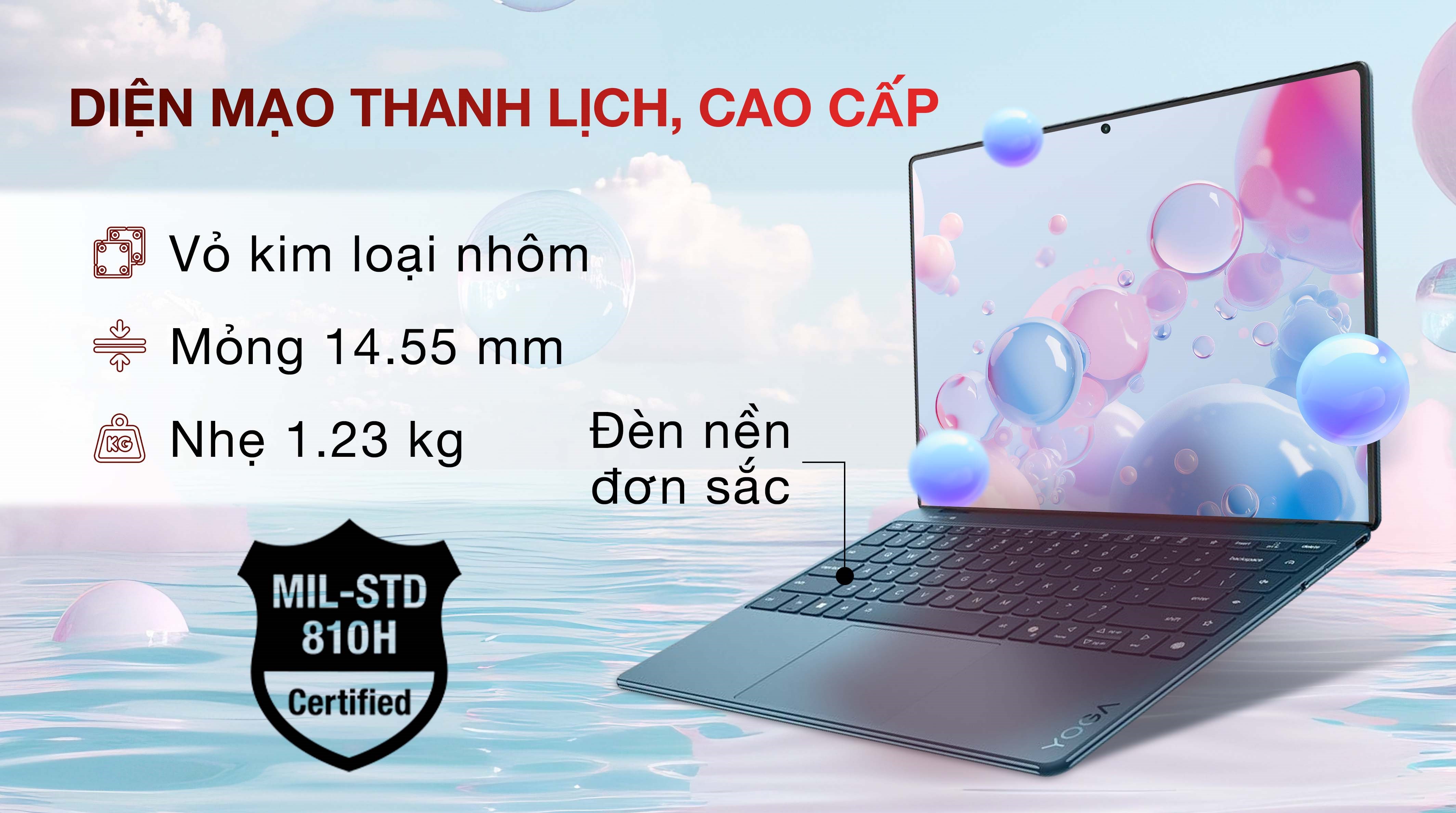 Laptop Lenovo Yoga Slim 9 OLED 14ILL10 - 83CX001AVN (Ultra 7 258V, 32GB, 1TB, 4K OLED 120Hz, Cảm ứng, OfficeH24+365, Win11)