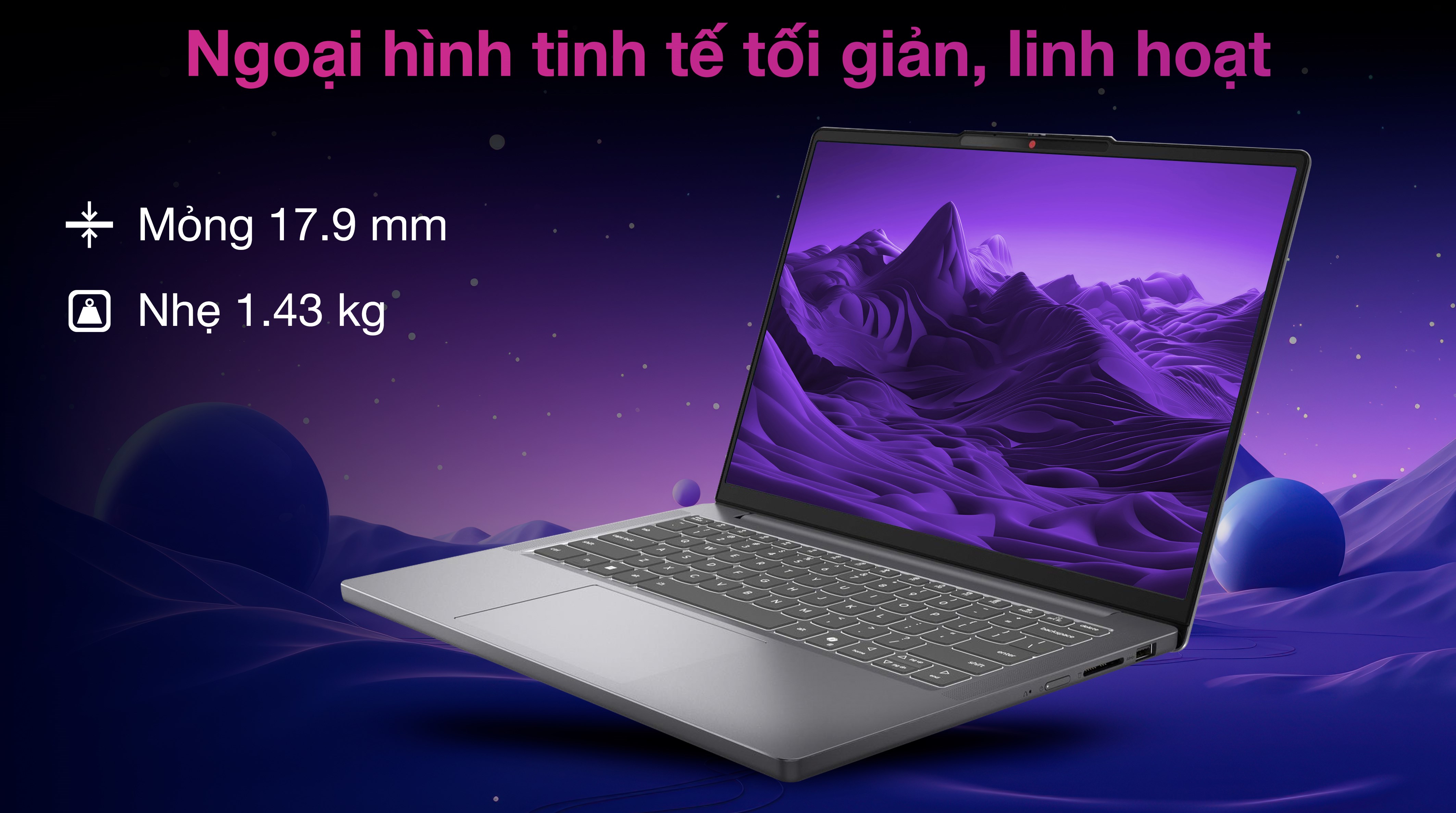 Laptop Lenovo IdeaPad Slim 3 14IRH10 - 83K00009VN (i7 13620H, 24GB, 512GB, WUXGA, Win11)