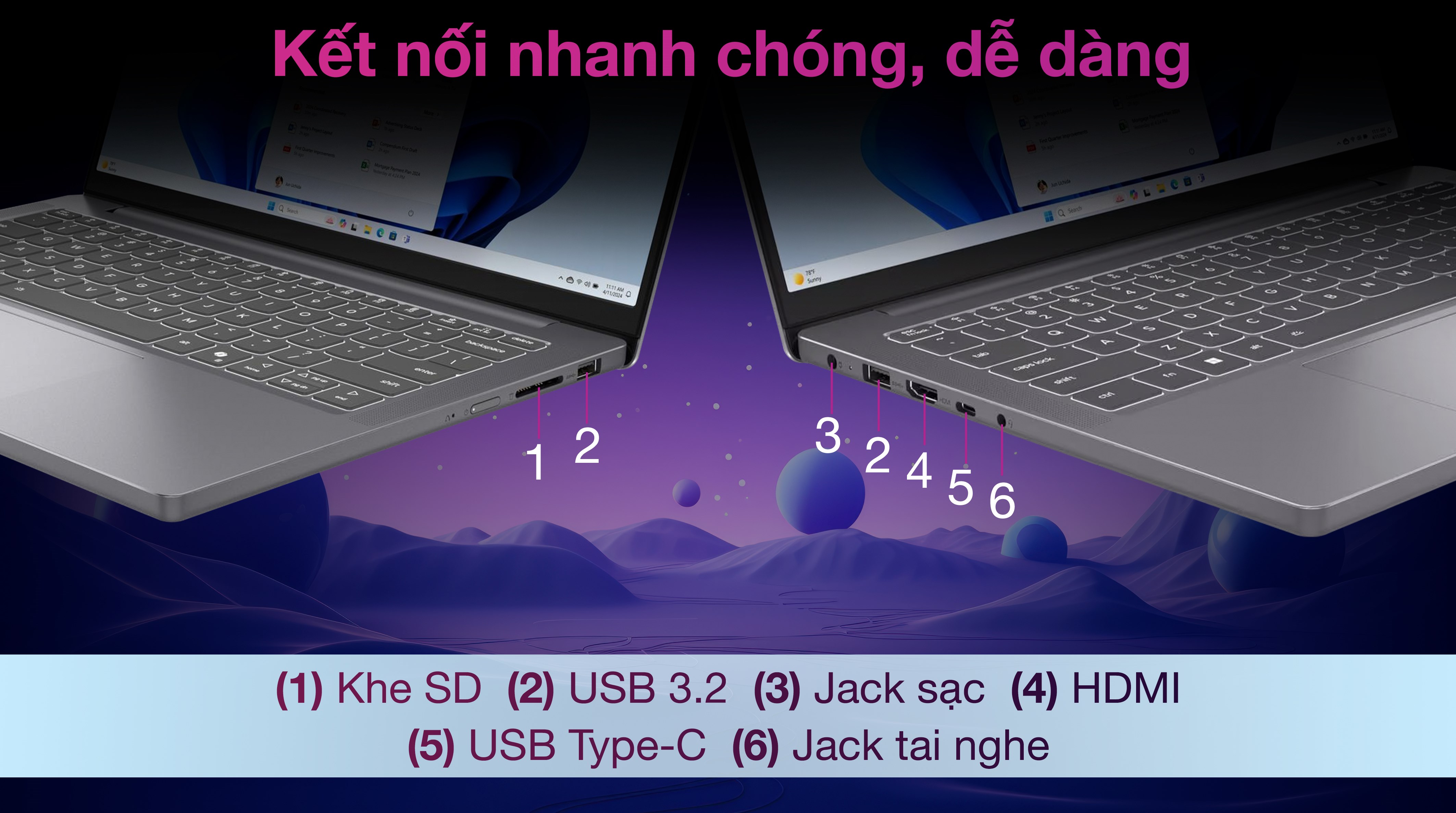 Laptop Lenovo IdeaPad Slim 3 14IRH10 - 83K00009VN (i7 13620H, 24GB, 512GB, WUXGA, Win11)