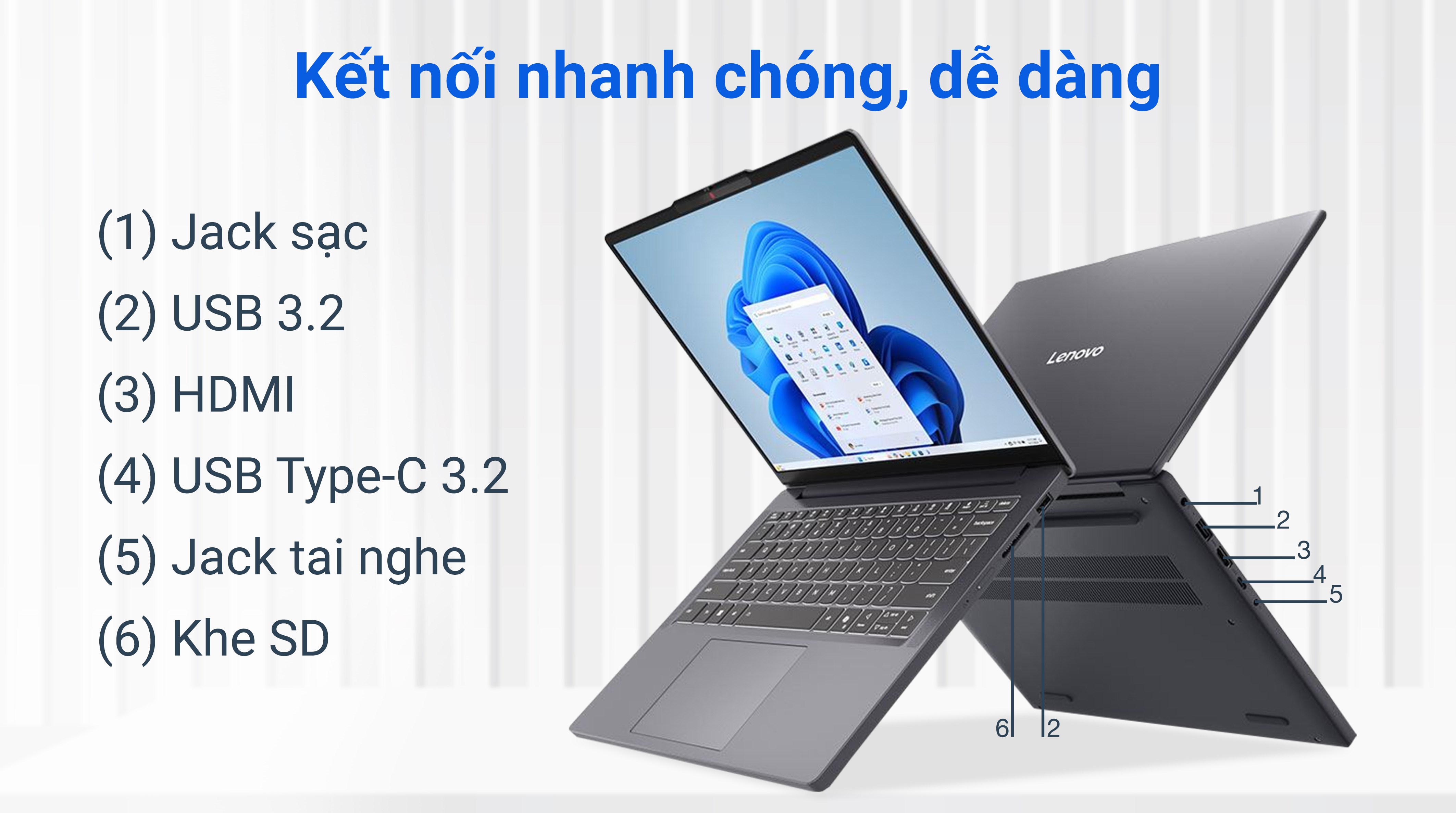 Laptop Lenovo IdeaPad Slim 3 14IRH10 - 83K00007VN (i7 13620H, 16GB, 512GB, WUXGA, Win11)