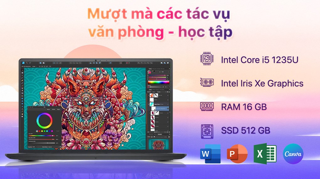 Laptop Dell Inspiron 15 3520 - 71054775 (i5 1235U, 16GB, 512GB, Full HD 120Hz, OfficeH24+365, KYHD, Win11)