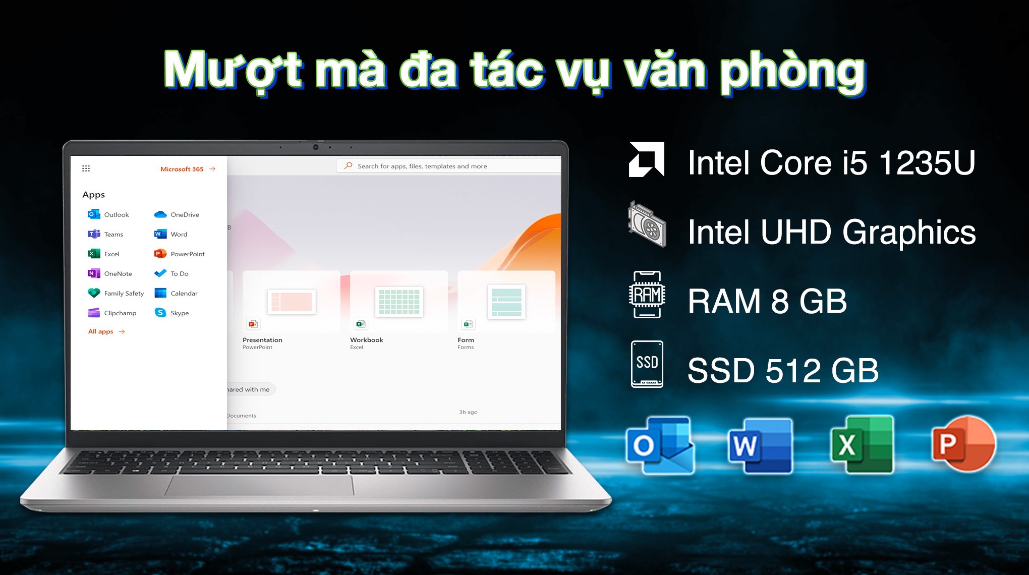Laptop Dell Inspiron 15 3520 - N3520-i5U085W11SLU (i5 1235U, 8GB, 512GB, Full HD 120Hz, OfficeH24+365, Win11)