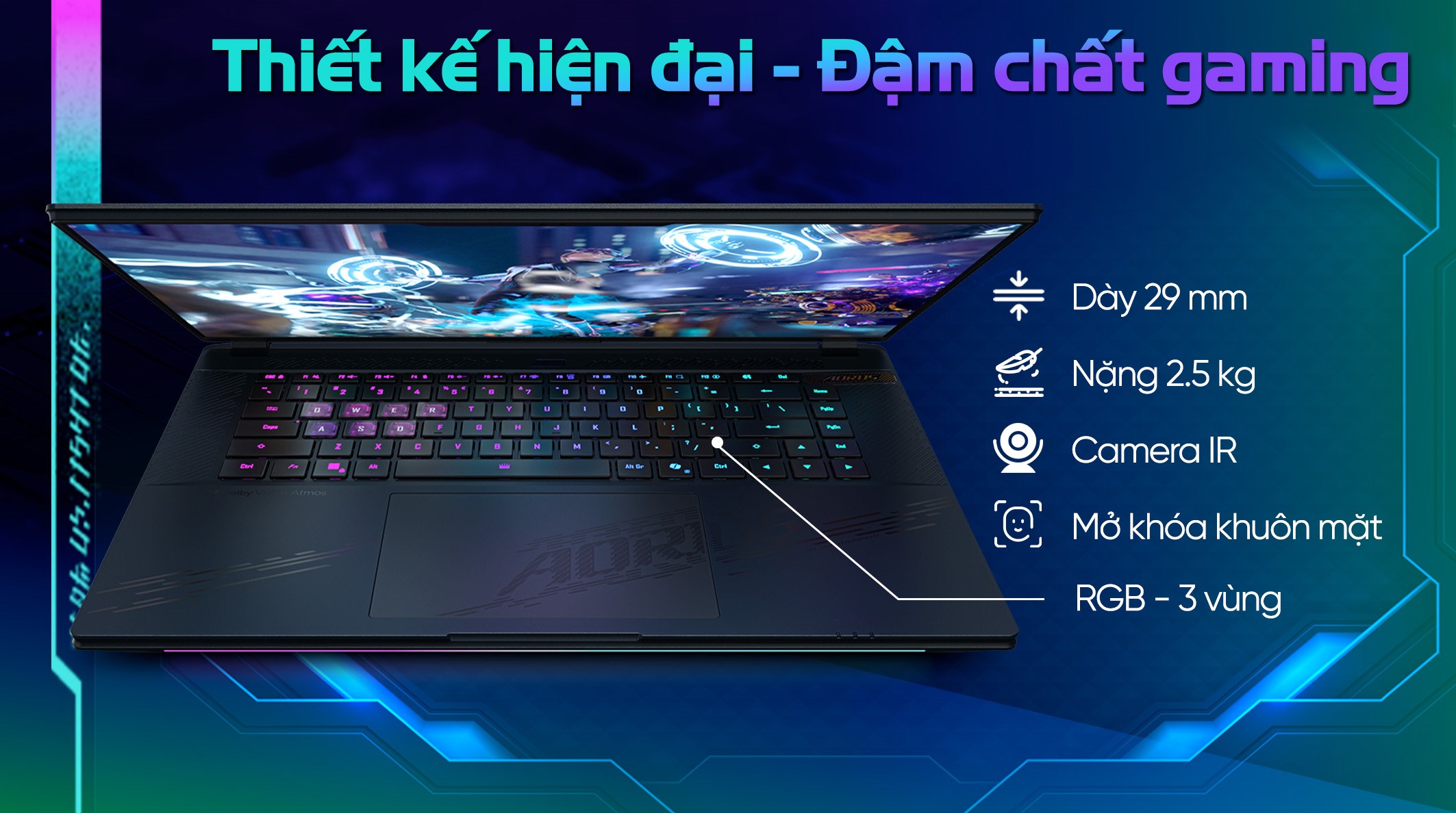 Laptop GIGABYTE Gaming AORUS MASTER 16 - AORUS-MASTER-16-BYHC5VNE64SH (Ultra 9 275HX, 32GB, 1TB, RTX 5080 16GB, WQXGA OLED 240Hz, Win11)