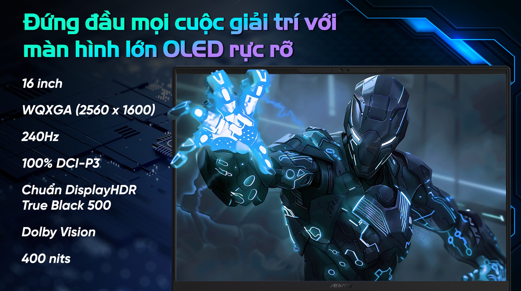 Laptop GIGABYTE Gaming AORUS MASTER 16 - AORUS-MASTER-16-BYHC5VNE64SH (Ultra 9 275HX, 32GB, 1TB, RTX 5080 16GB, WQXGA OLED 240Hz, Win11)