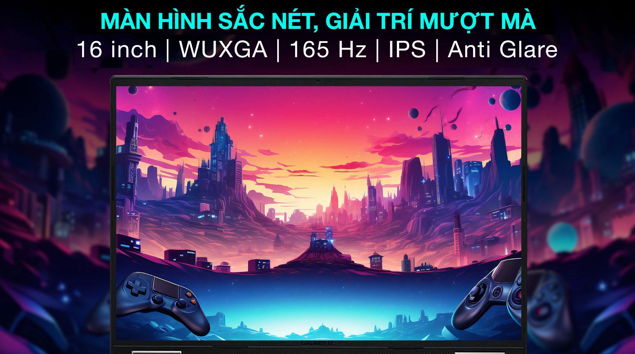 Laptop GIGABYTE Gaming A16 GA6H - GAMING-A16-CMHH2VN893SH (i5 13420H, 16GB, 512GB, RTX 4050 6GB, WUXGA 165Hz, Win11)