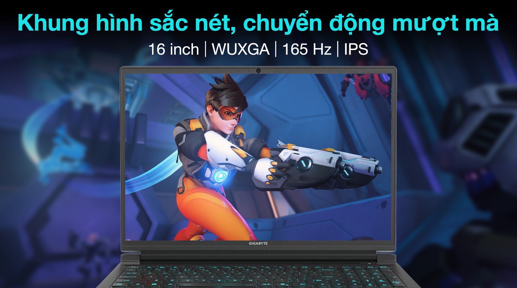 Laptop GIGABYTE Gaming G6X 9KG C6LG - 9RC6L9KGHSJIX1VN000 (i7 13650HX, 16GB, 1TB, RTX 4060 8GB, WUXGA 165Hz, Win11)