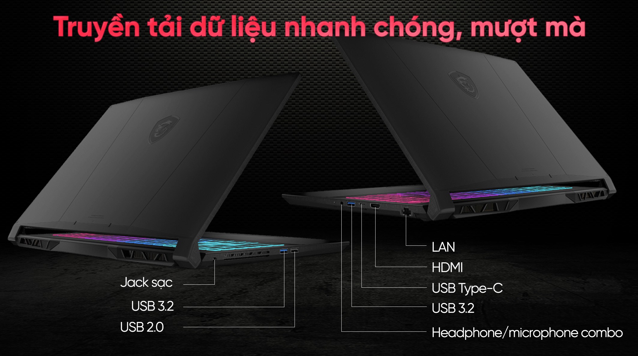 Laptop MSI Gaming Katana 15 B13VEK - 2416VN (i5 13420H, 16GB, 512GB, RTX 4050 6GB, Full HD 144Hz, Win11)