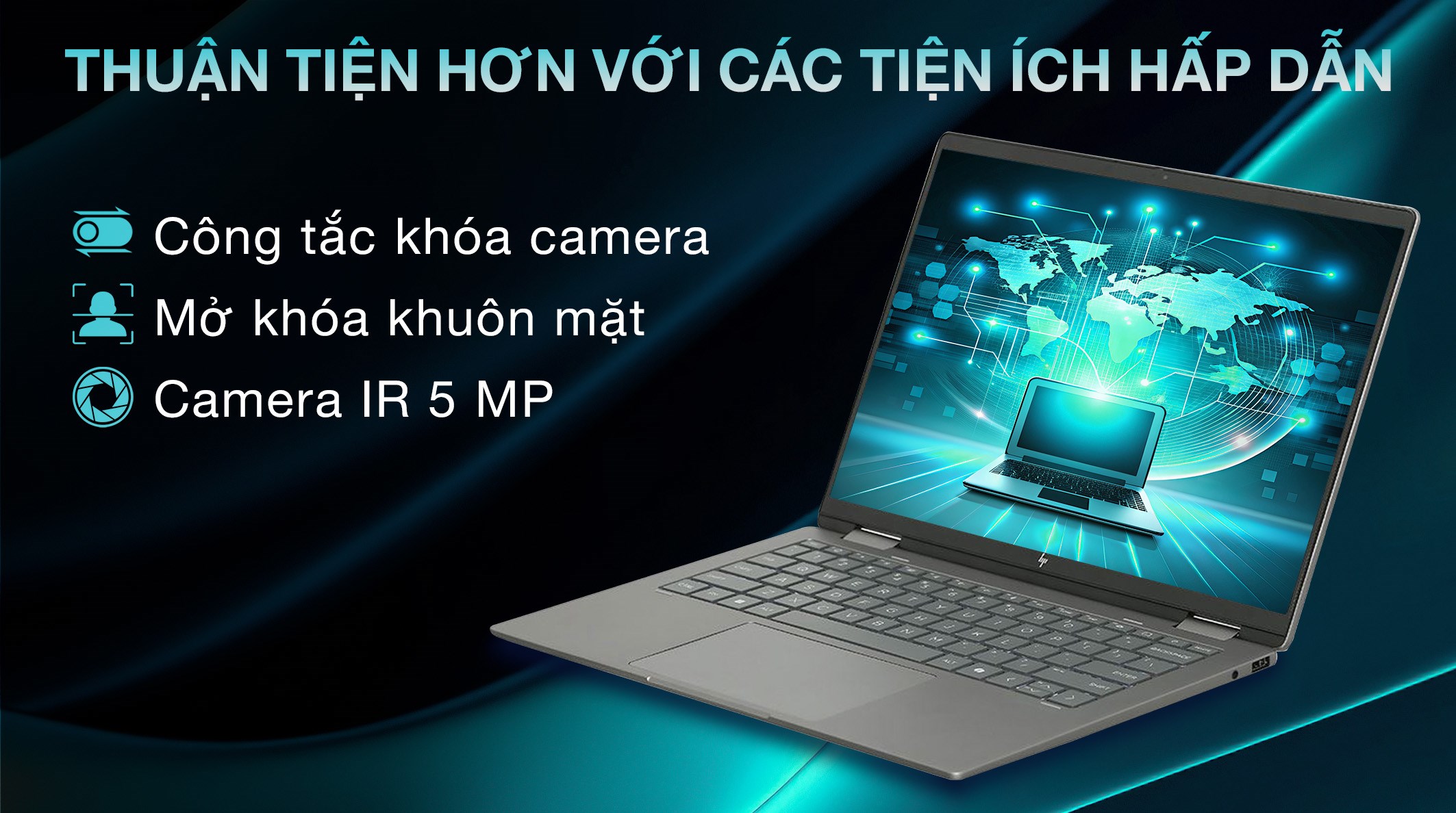 Laptop HP Envy X360 14 fa0047AU - A19BPPA (R7 8840HS, 16GB, 1TB, 2.8K OLED, Cảm ứng, Win11)