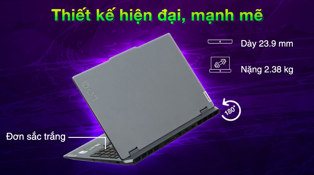 Laptop Lenovo Gaming LOQ 15ARP9 - 83JC00J0VN (R7 7435HS, 24GB, 512GB, RTX 4050 6GB, Full HD 144Hz, Win11)