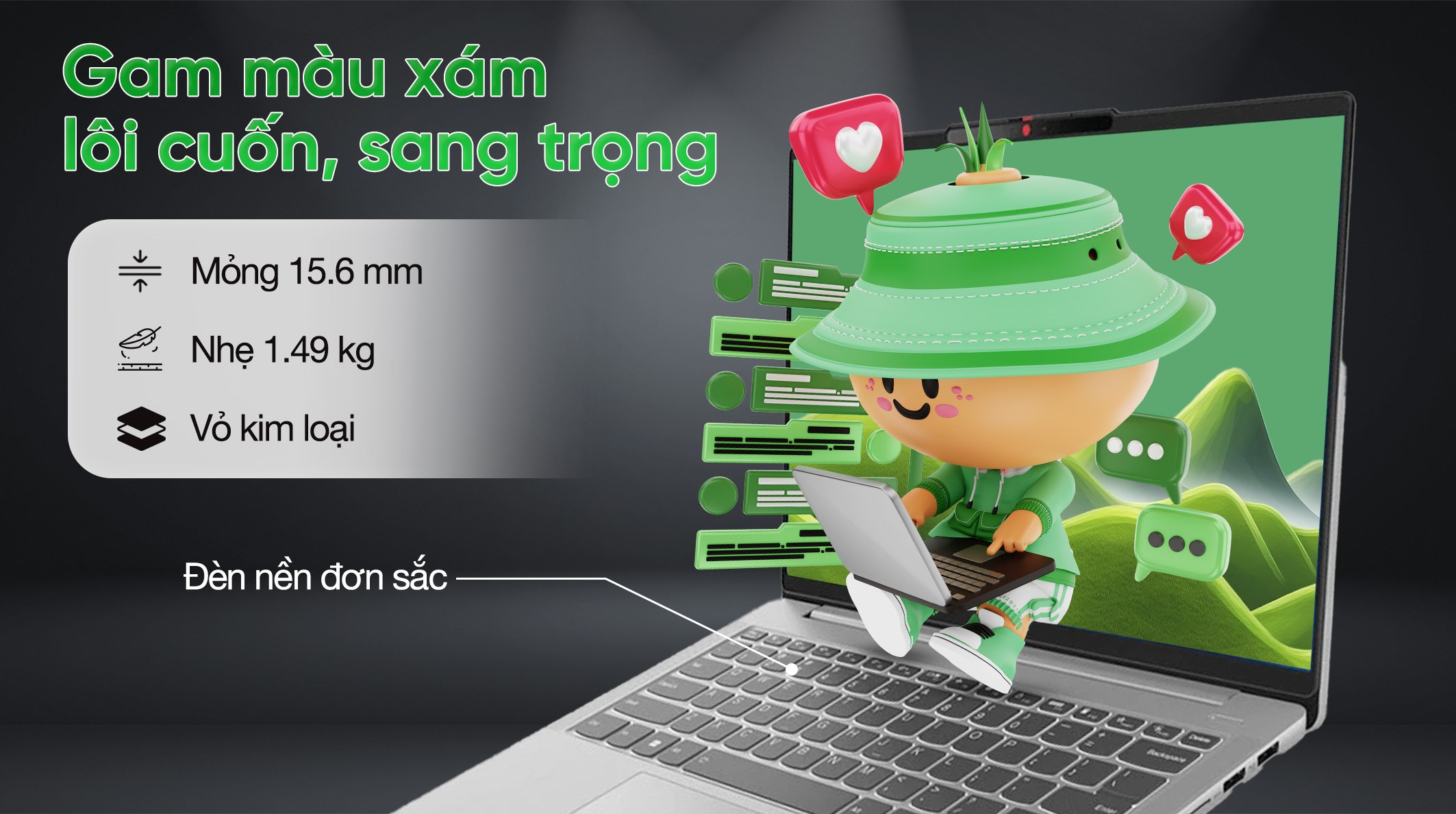 Laptop Lenovo IdeaPad Slim 5 OLED 15ARP10 - 83J3002SVN (R7 7735HS, 32GB, 512GB, WQXGA OLED 165Hz, Win11)