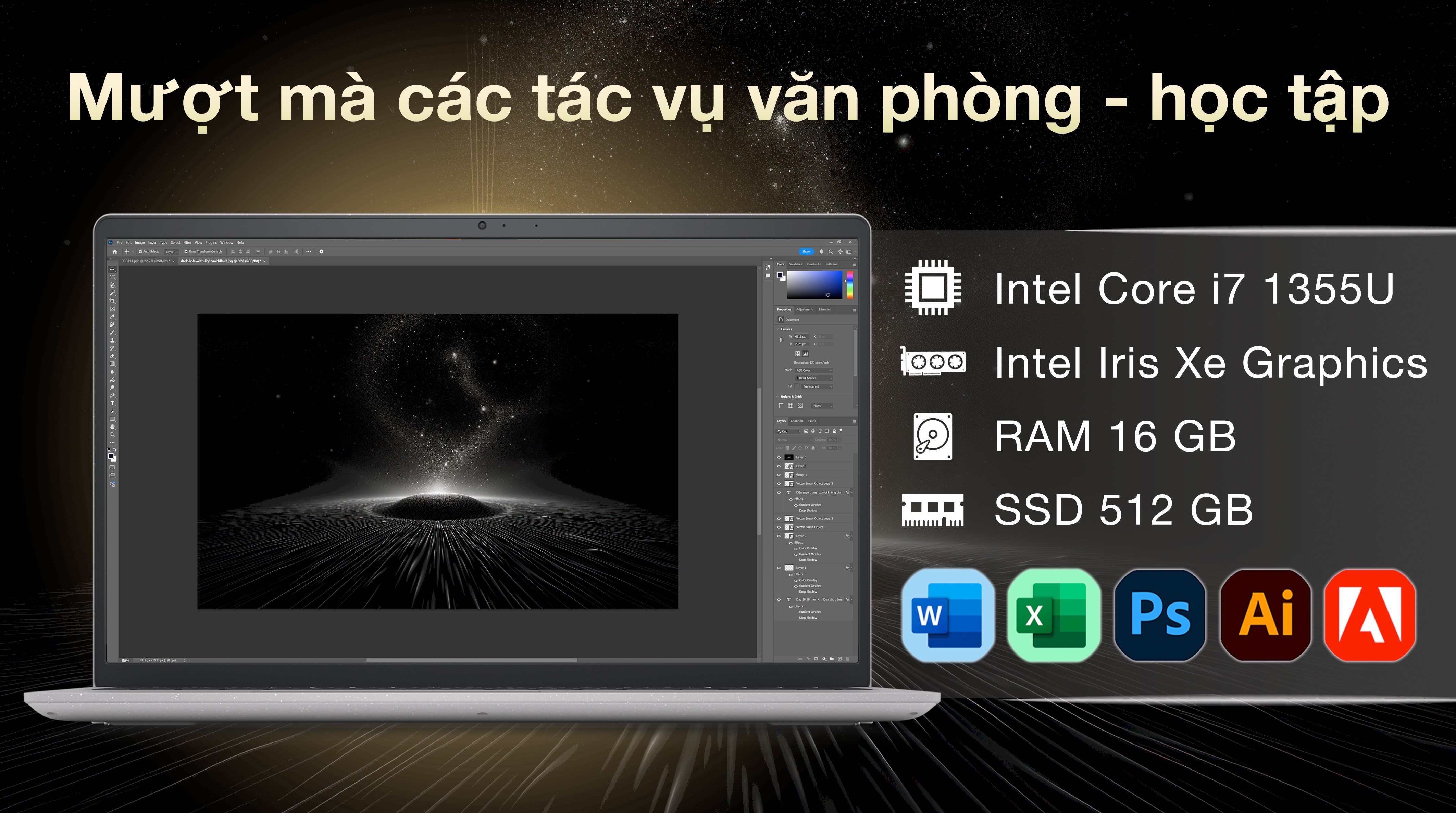 Laptop Dell Inspiron 15 3530 - N5I7216W1 (i7 1355U, 16GB, 512GB, Full HD 120Hz, OfficeH24+365, Win11)