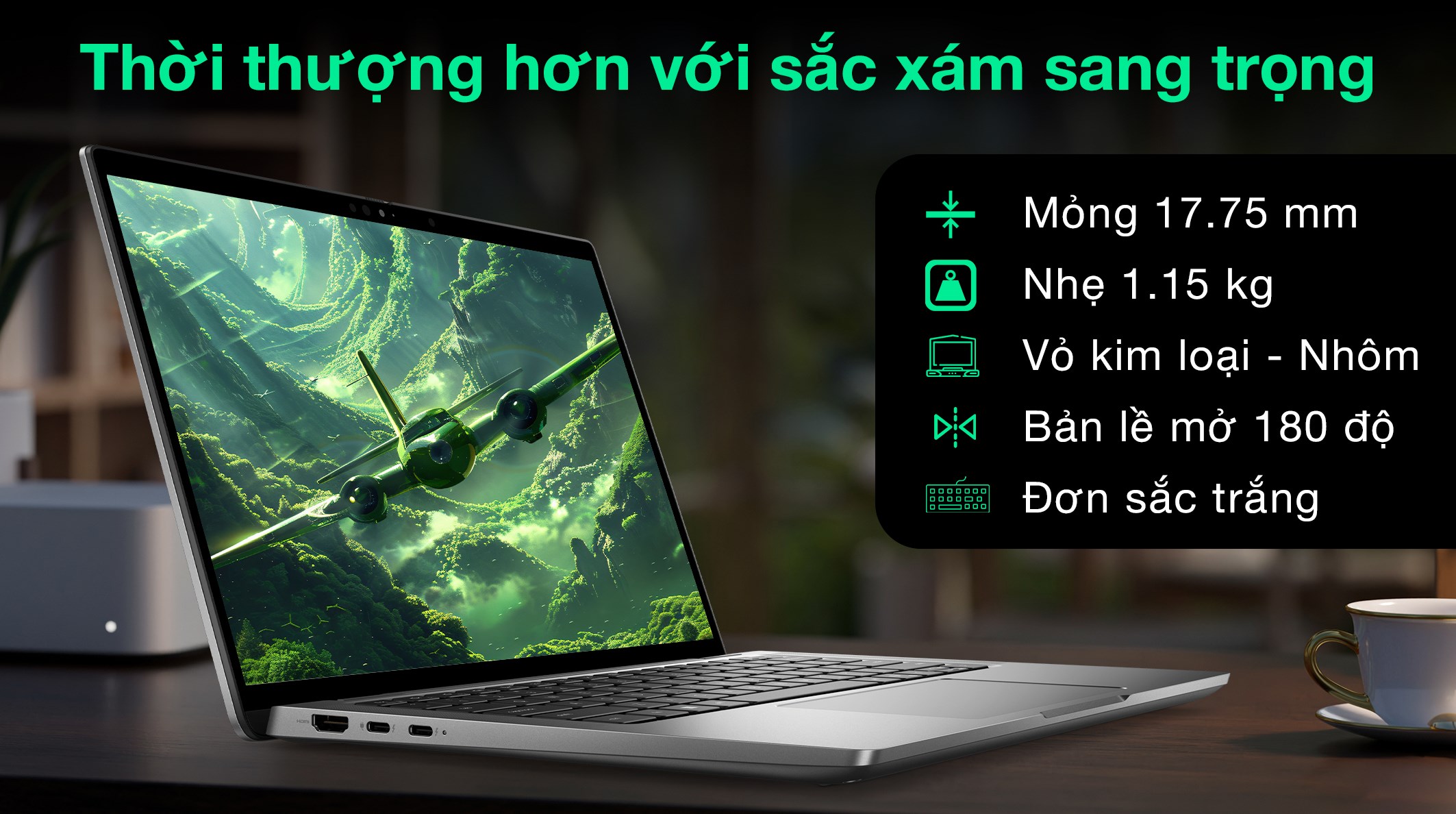 Laptop Dell Latitude 7350 - L7350-135U-16512W (Ultra 5 135U vPro, 16GB, 512GB, Full HD+, Win11)