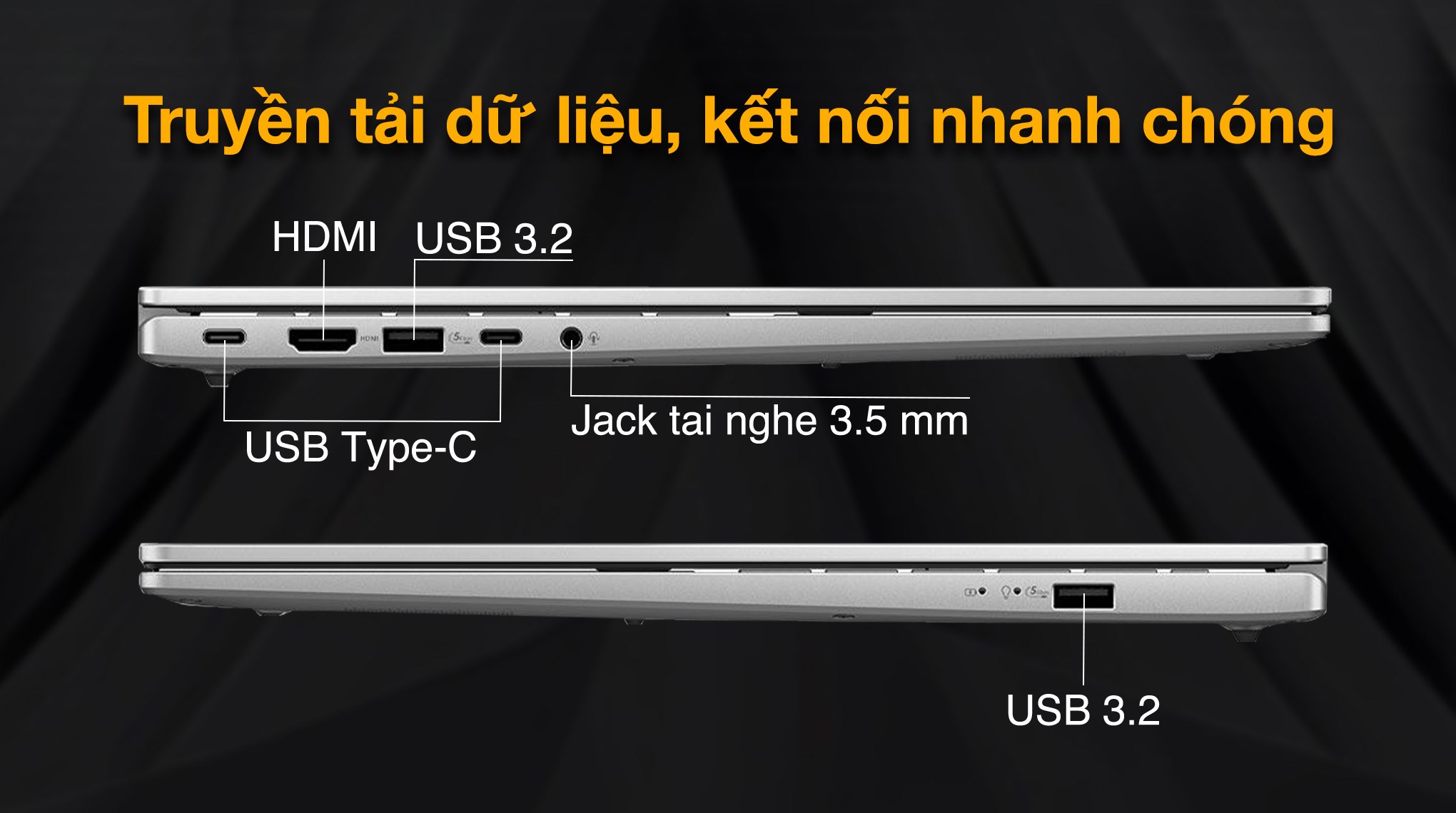 Laptop Asus Vivobook S16 S3607VA - RP055WS (i5 13420H, 16GB, 512GB, WUXGA 144Hz, OfficeH24+365, Win11)