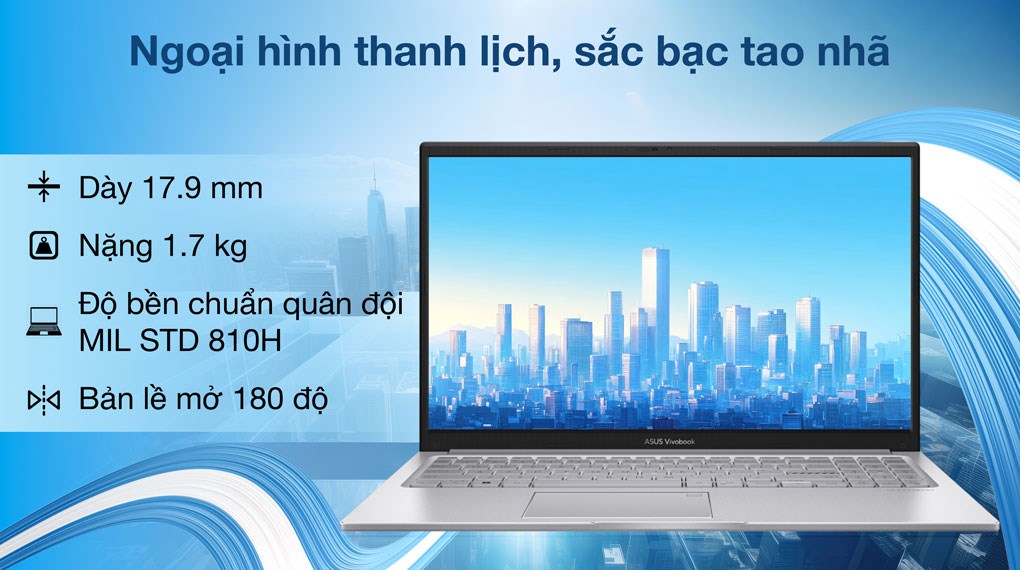 Laptop Asus Vivobook 15 X1504VA - BQ185WS (Core 5 120U, 16GB, 512GB, Full HD, OfficeH24+365, Win11)
