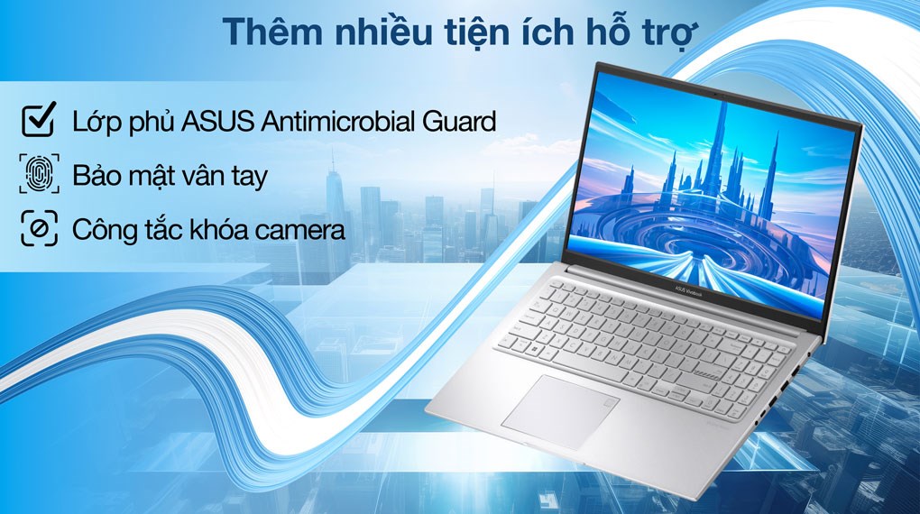 Laptop Asus Vivobook 15 X1504VA - BQ185WS (Core 5 120U, 16GB, 512GB, Full HD, OfficeH24+365, Win11)