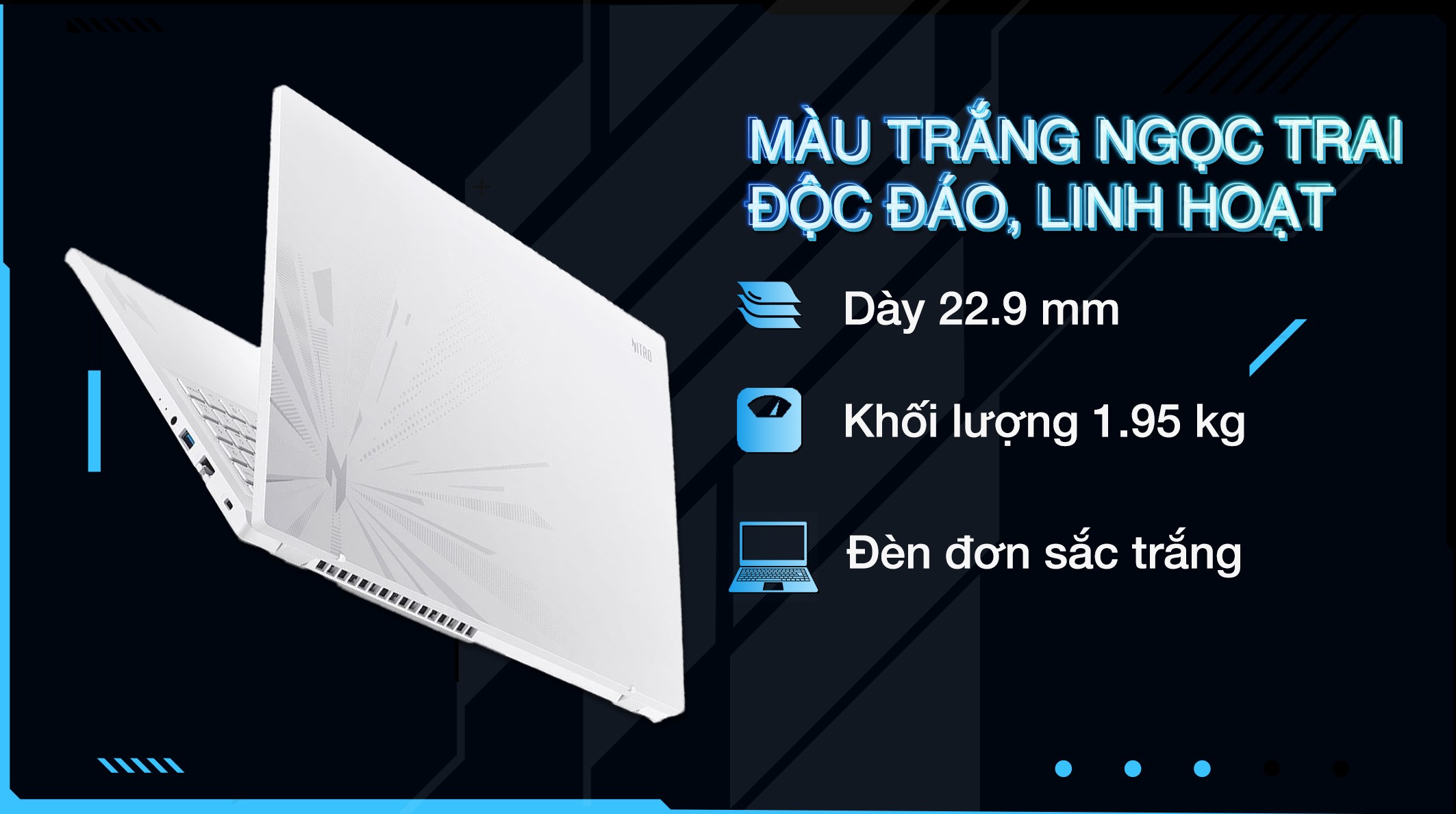 Laptop Acer Gaming Nitro Lite 16 NL16 71G 71UJ - NH.D59SV.002 (i7 13620H, 16GB, 512GB, RTX 3050 6GB, Full HD+ 165Hz, Win11)