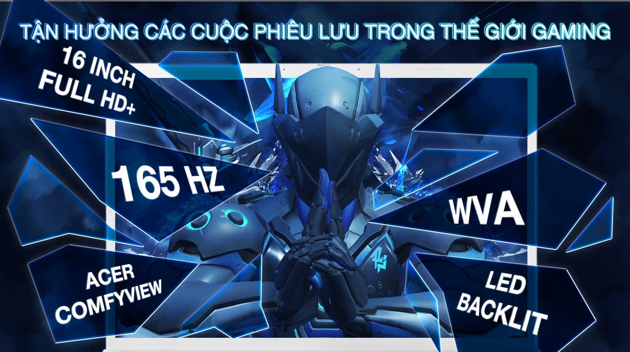 Laptop Acer Gaming Nitro Lite 16 NL16 71G 71UJ - NH.D59SV.002 (i7 13620H, 16GB, 512GB, RTX 3050 6GB, Full HD+ 165Hz, Win11)