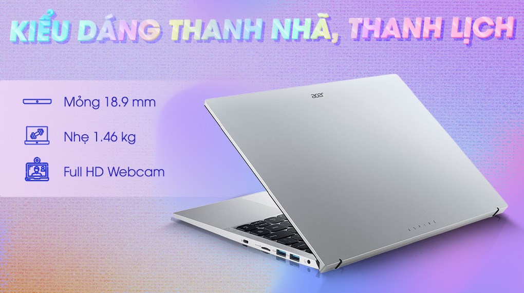 Laptop Acer Aspire Lite 14 AL14 51P 35QD - NX.J84SV.001 (i3 1305U, 8GB, 512GB, Full HD+, Win11)