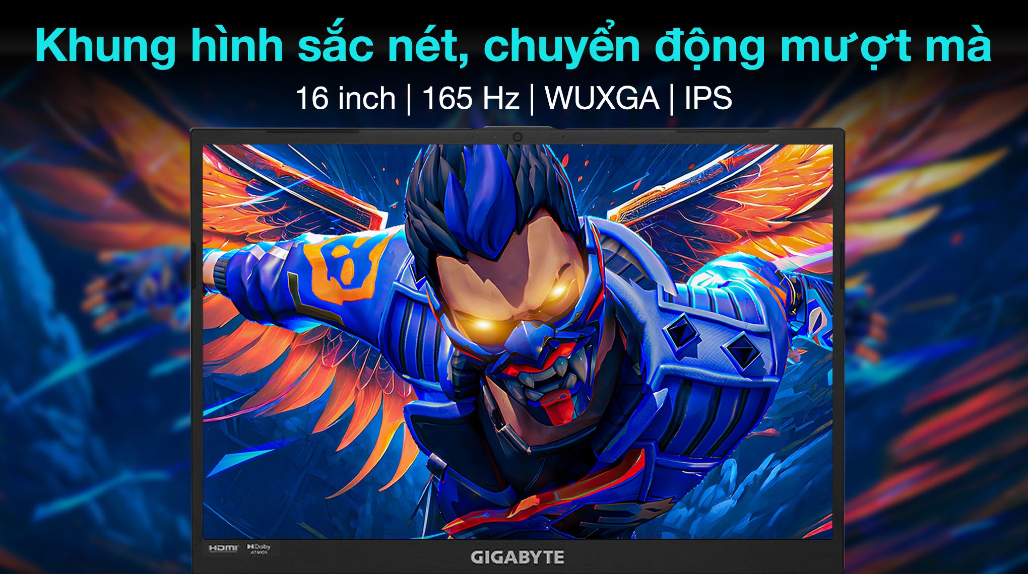 Laptop GIGABYTE Gaming G6 KF RC56 - 9RC56KF0HJIIXIVN000 (i7 13620H, 16GB, 512GB, RTX 4060 8GB, WUXGA 165Hz, Win11)
