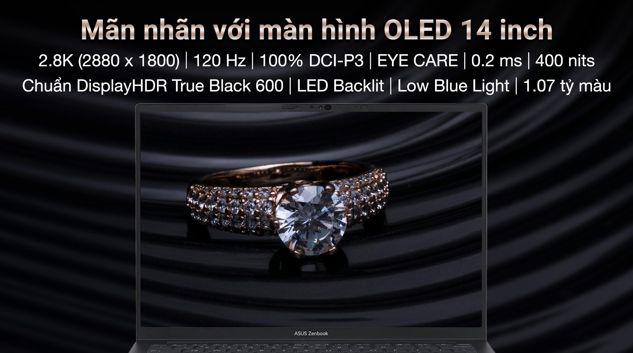 Laptop Asus Zenbook 14 UM3406KA - PP113WS (R7 AI 350, 16GB, 512GB, 2.8K 120Hz, OfficeH24+365, Win11)