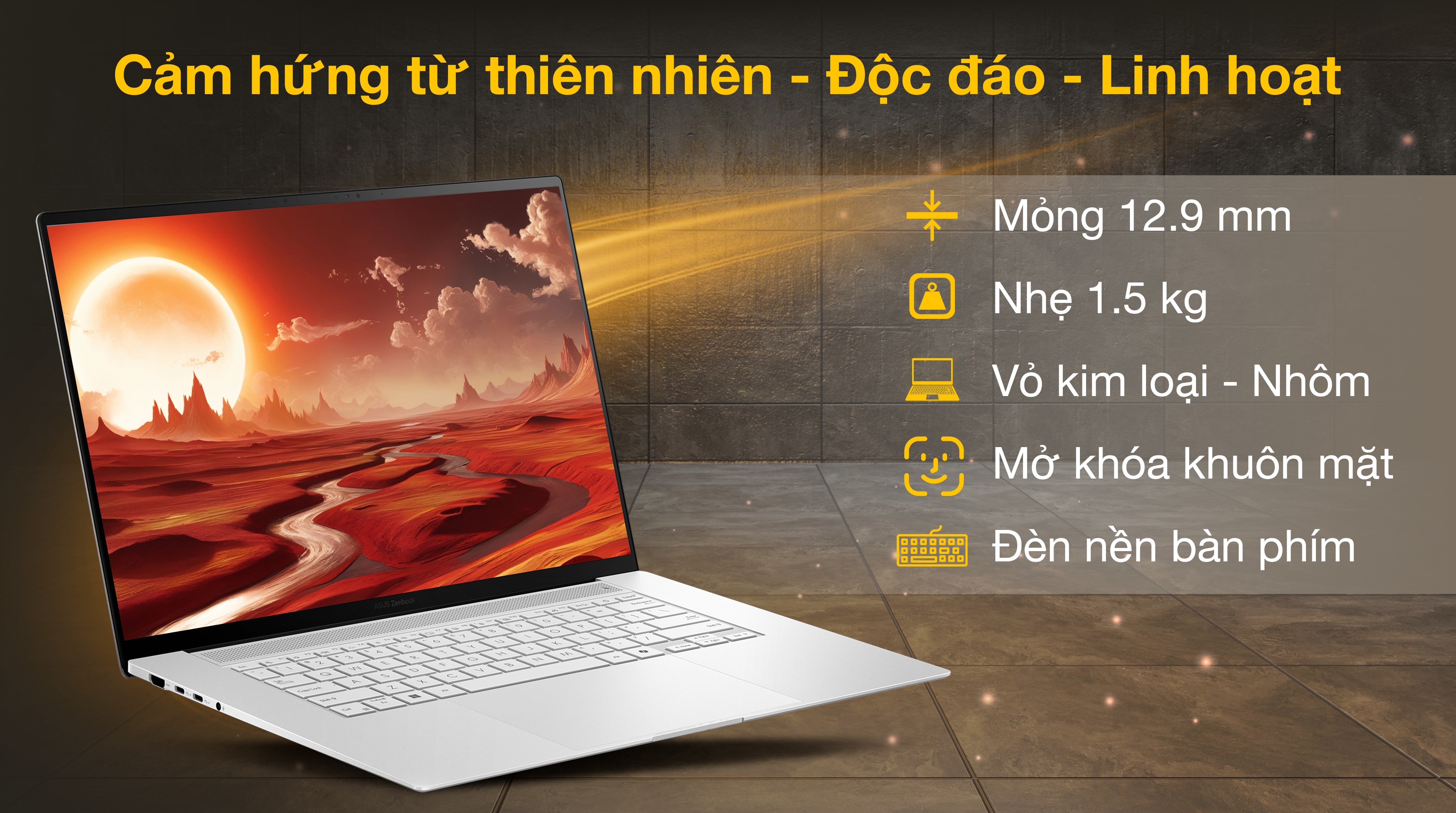 Laptop Asus Zenbook S16 UM5606KA - RK127WS (R7 AI 350, 24GB, 1TB, 2.8K 120Hz, OfficeH24+365, Win11)