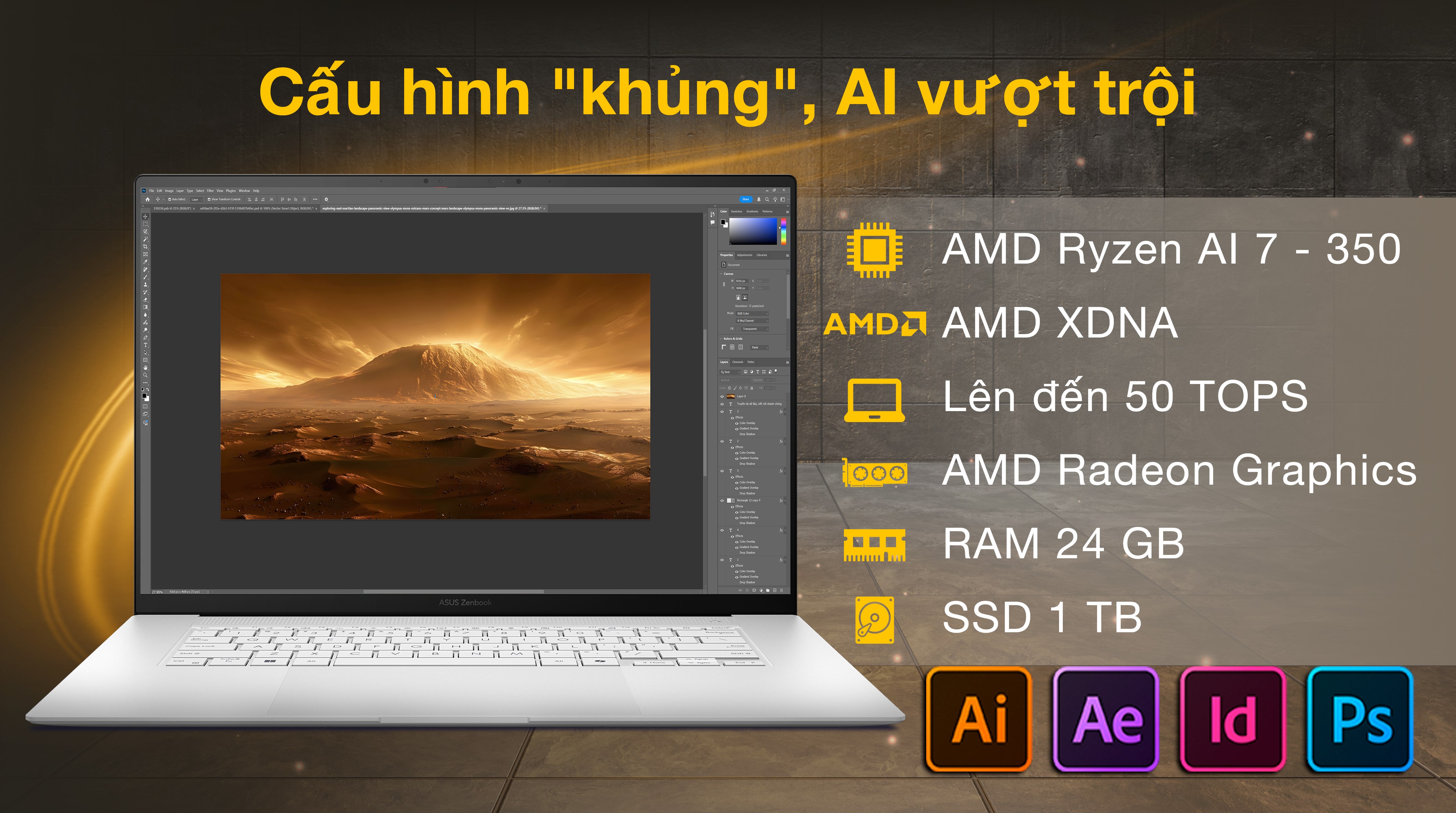 Laptop Asus Zenbook S16 UM5606KA - RK127WS (R7 AI 350, 24GB, 1TB, 2.8K 120Hz, OfficeH24+365, Win11)