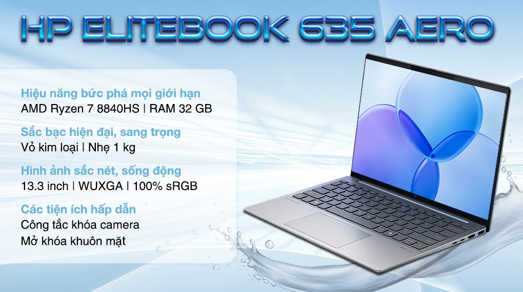 Laptop HP EliteBook 635 Aero G11 - B91D3PT (R7 8840HS, 32GB, 512GB, WUXGA, Win11)