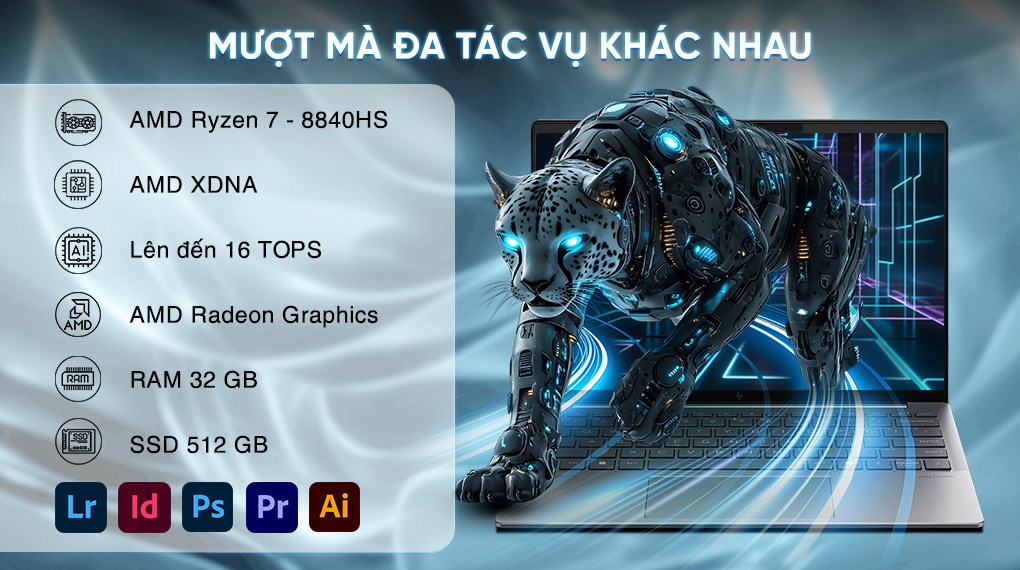 Laptop HP EliteBook 635 Aero G11 - B91D3PT (R7 8840HS, 32GB, 512GB, WUXGA, Win11)