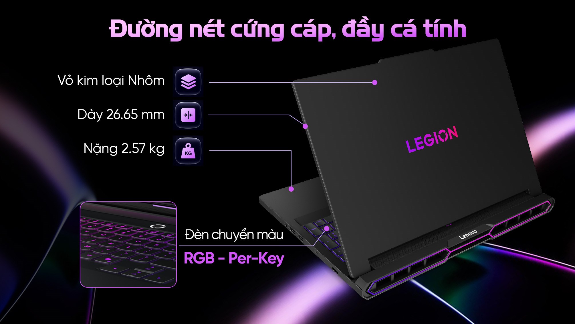 Laptop Lenovo Gaming Legion Pro 7 16IAX10H - 83F5008WVN (Ultra 9 275HX, 32GB, 1TB, RTX 5080 16GB, WQXGA OLED 240Hz, OfficeH24, Win11)