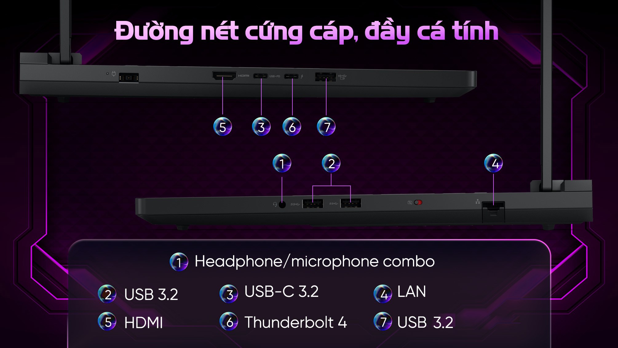 Laptop Lenovo Gaming Legion Pro 7 16IAX10H - 83F5008WVN (Ultra 9 275HX, 32GB, 1TB, RTX 5080 16GB, WQXGA OLED 240Hz, OfficeH24, Win11)