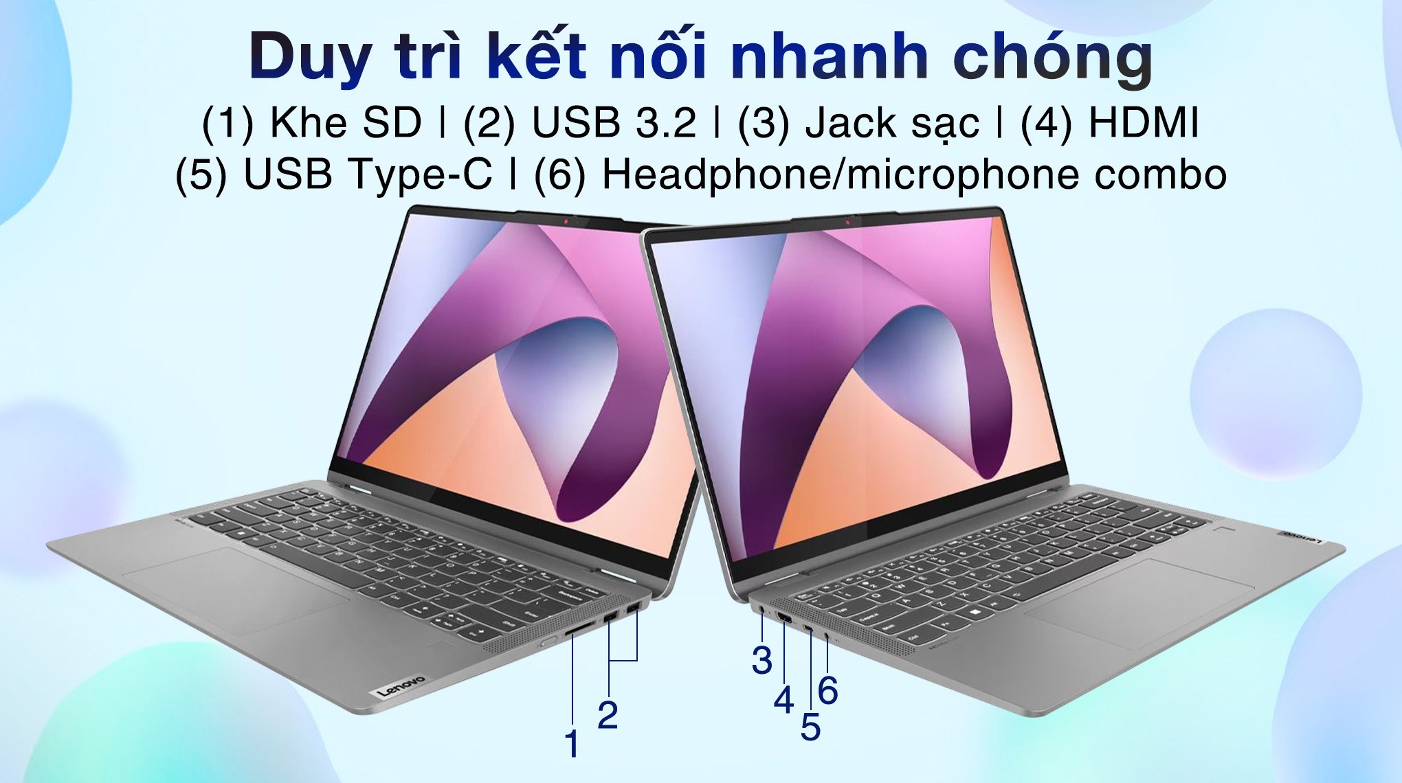 Laptop Lenovo IdeaPad Flex 5 14ABR8 - 82XX00FVVN (R5 5625U, 16GB, 512GB, WUXGA, Cảm ứng, Win11)