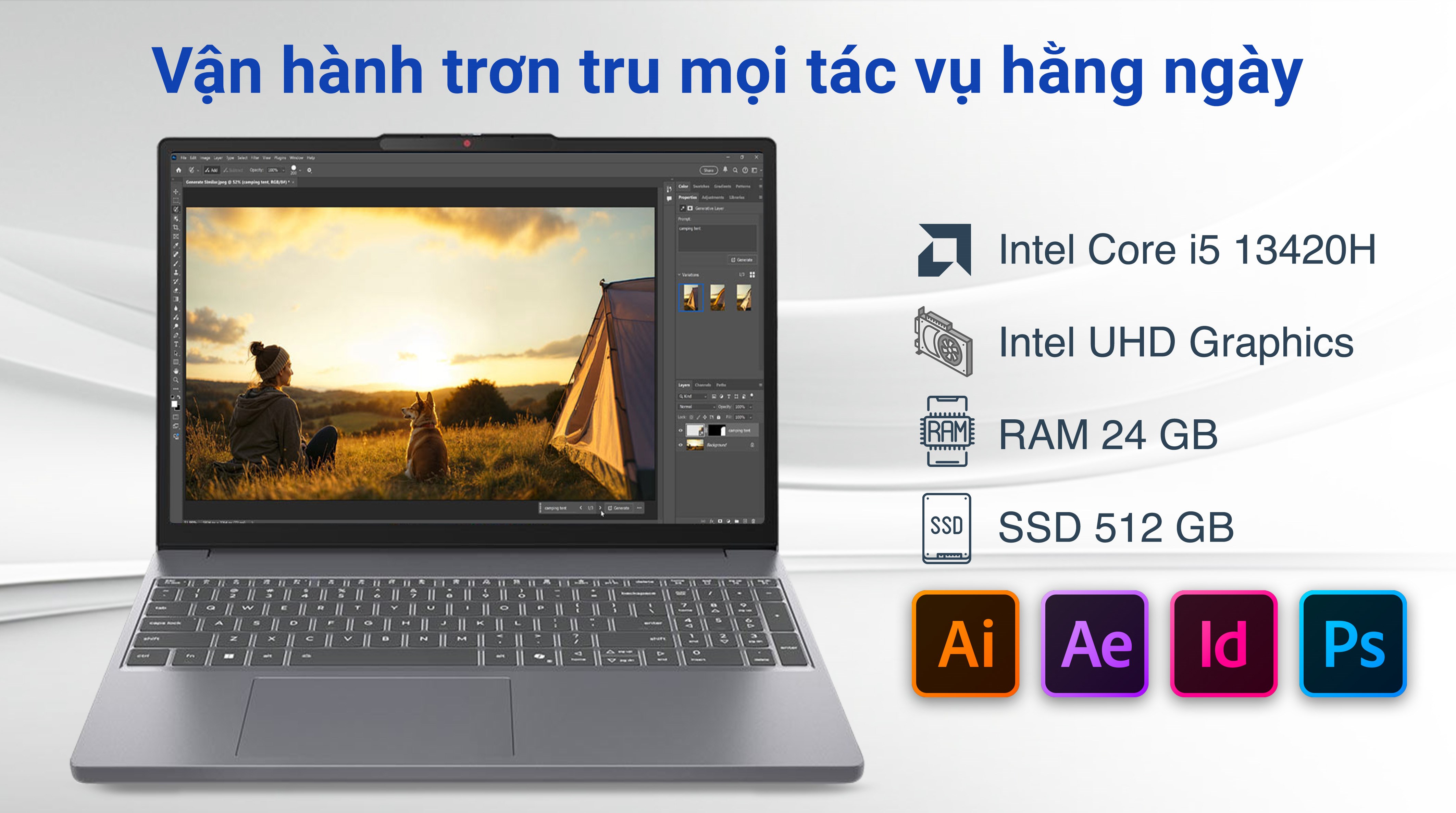 Laptop Lenovo IdeaPad Slim 3 OLED 15IRH10 - 83K1002NVN (i5 13420H, 24GB, 512GB, WQXGA OLED 165Hz, Win11)