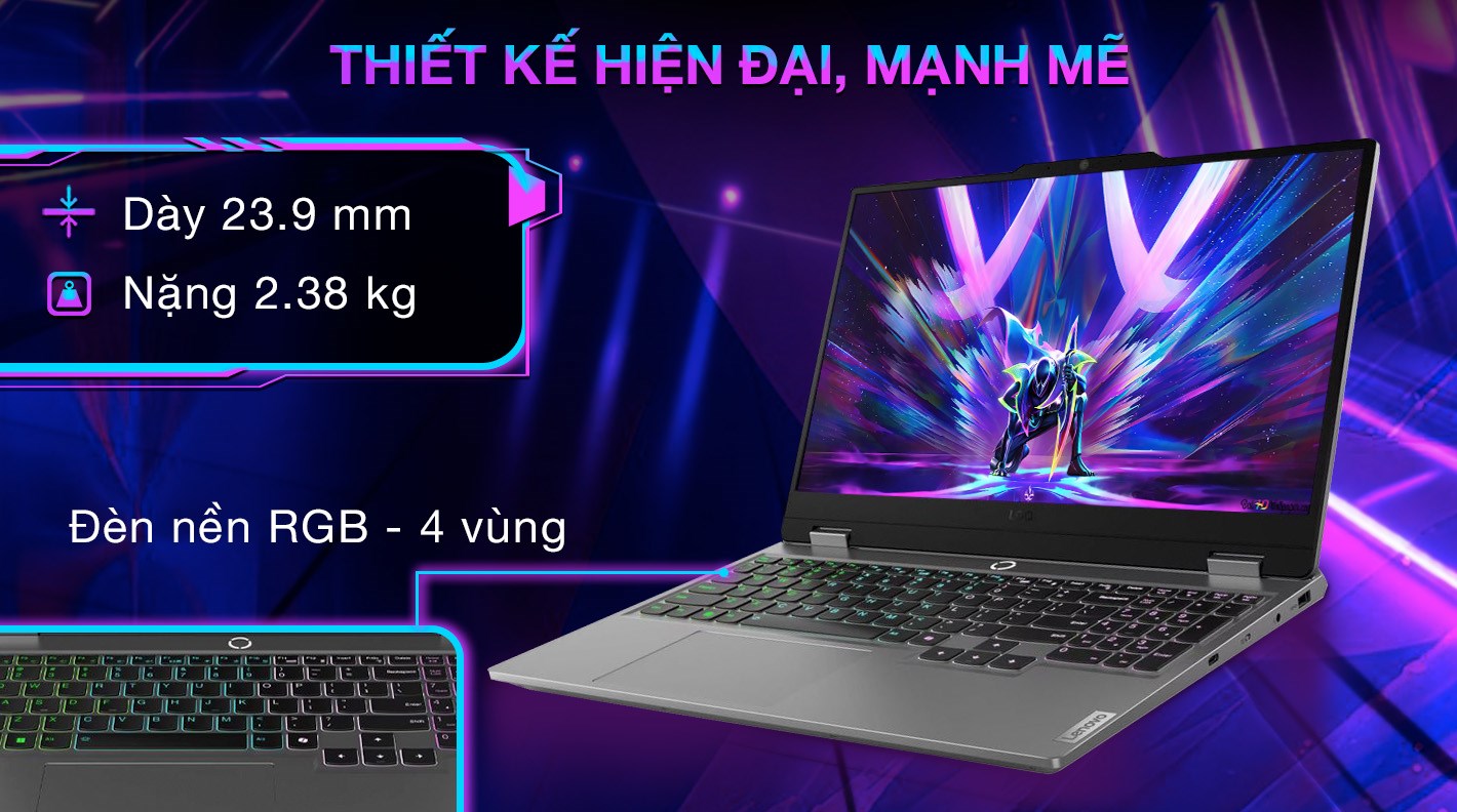 Laptop Lenovo Gaming LOQ 15IRX9 - 83DV017HVN (i7 13650HX, 24GB, 512GB, RTX 4050 6GB, Full HD 144Hz, Win11) - 2