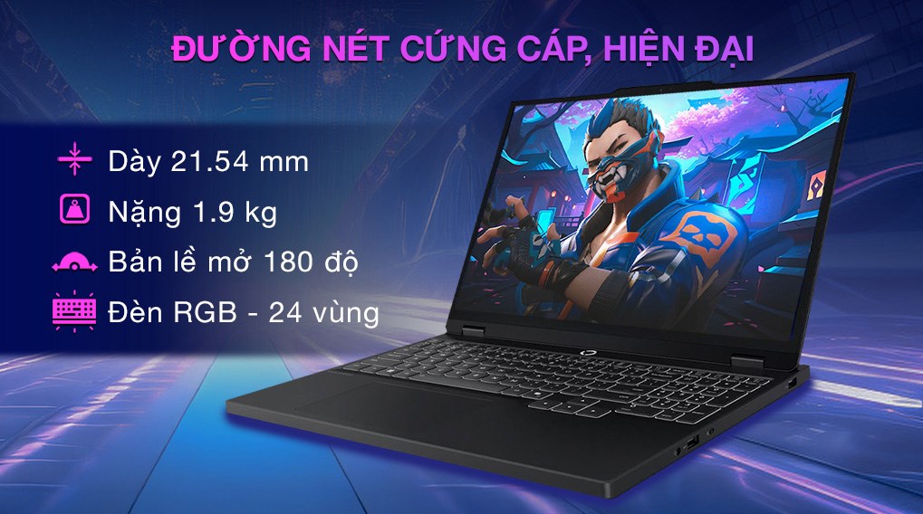Laptop Lenovo Gaming Legion 5 15IAX10 - 83F0003CVN (Ultra 7 255HX, 32GB, 1TB, RTX 5060 8GB, WQXGA OLED 165Hz, OfficeH24, Win11)