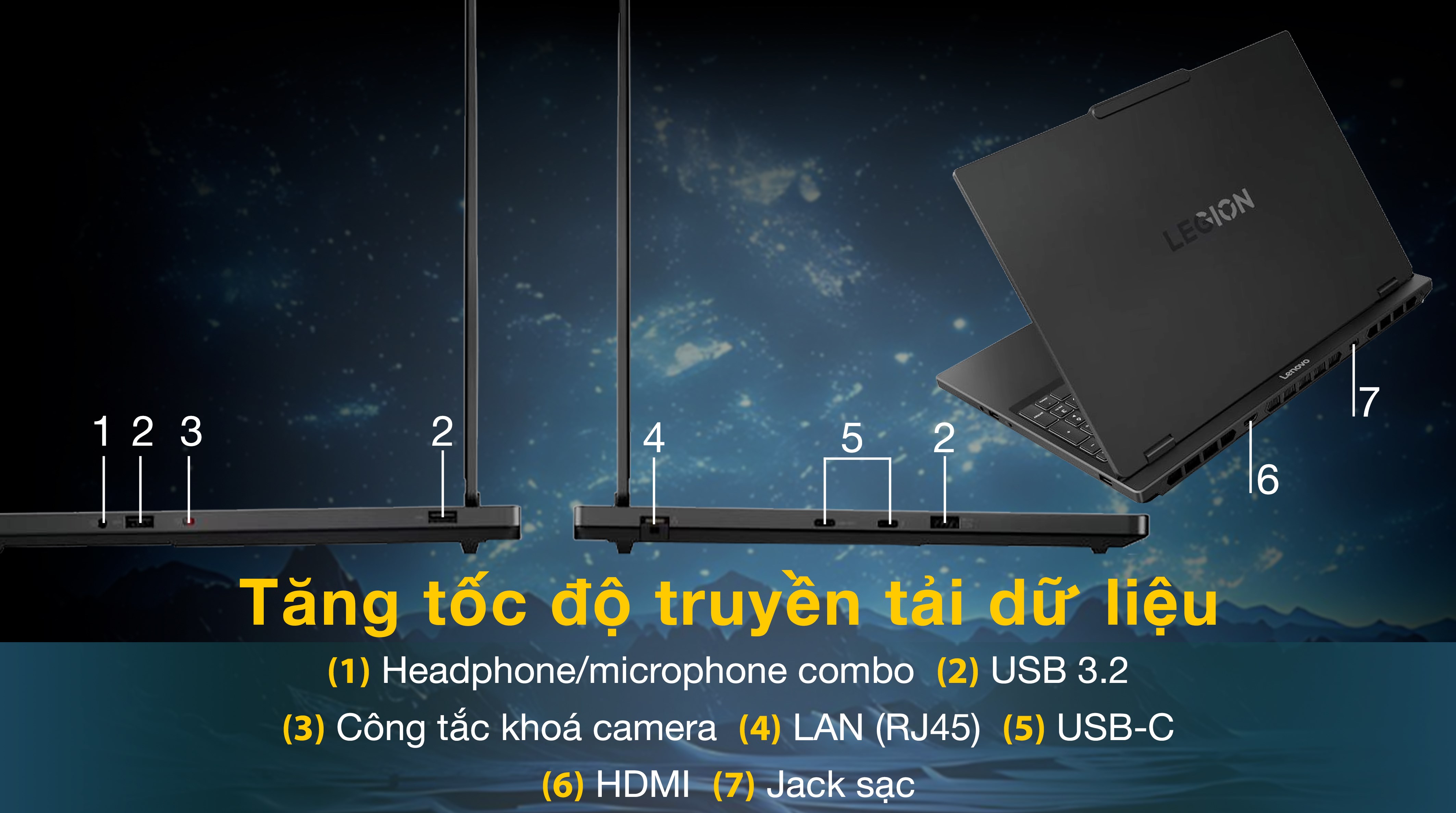 Laptop Lenovo Gaming Legion 5 15IAX10 - 83F0003BVN (Ultra 7 255HX, 32GB, 1TB, RTX 5070 8GB, WQXGA OLED 165Hz, OfficeH24, Win11)