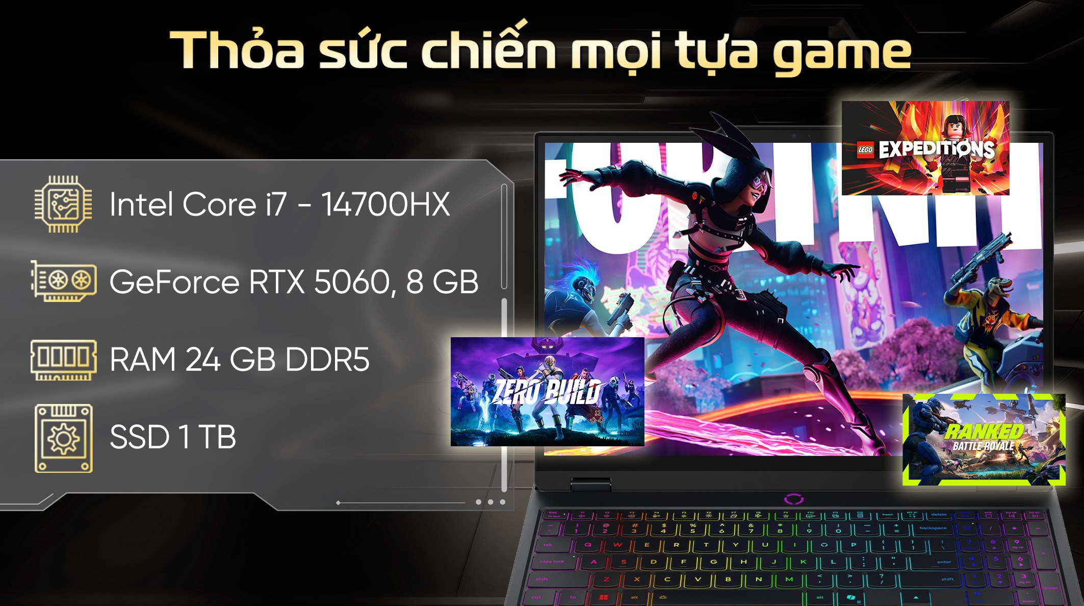 Laptop Lenovo Gaming Legion 5 15IRX10 - 83LY004JVN (i7 14700HX, 24GB, 1TB, RTX 5060 8GB, WQXGA OLED 165Hz, OfficeH24, Win11) - 3