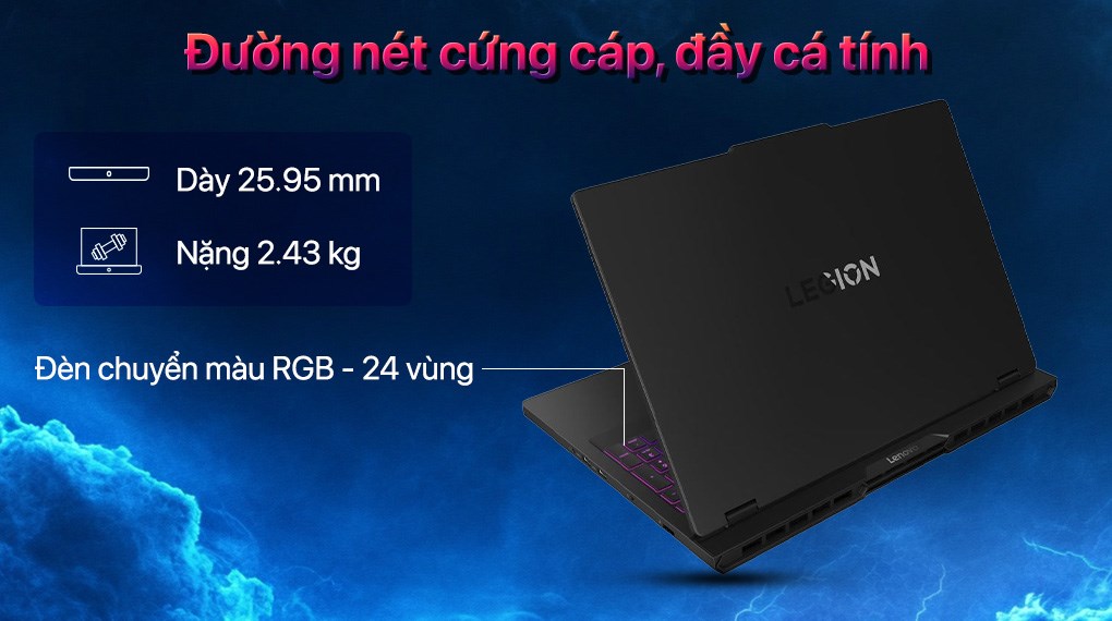 Laptop Lenovo Gaming Legion 5 Pro 16IAX10 - 83F3003VVN (Ultra 9 275HX, 32GB, 1TB, RTX 5060 8GB, WQXGA OLED 165Hz, OfficeH24, Win11)