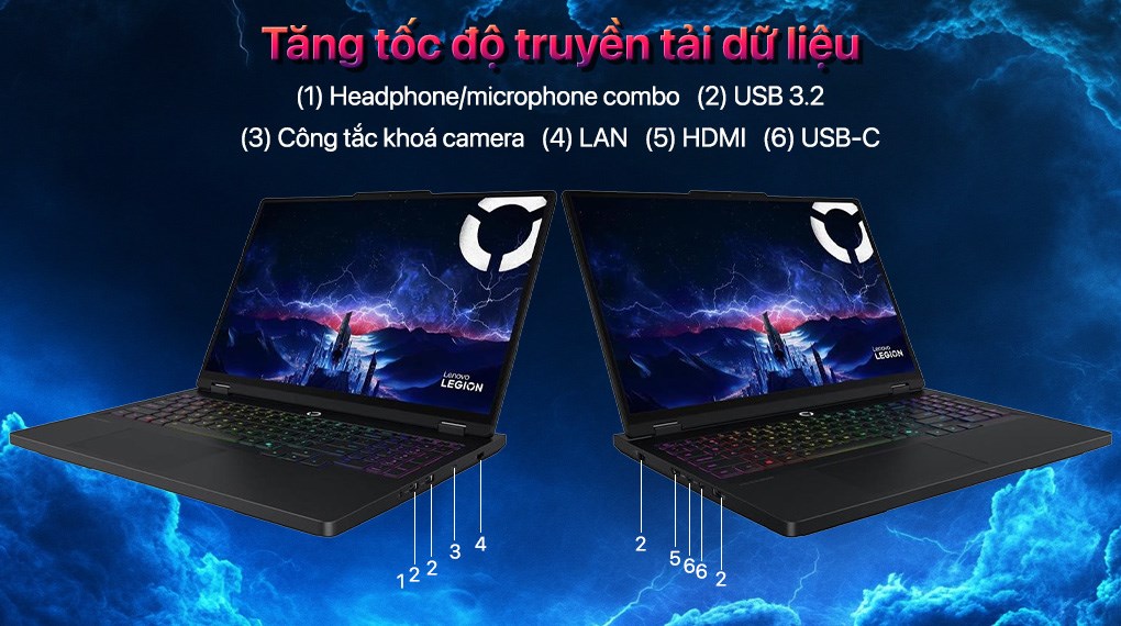 Laptop Lenovo Gaming Legion 5 Pro 16IAX10 - 83F3003VVN (Ultra 9 275HX, 32GB, 1TB, RTX 5060 8GB, WQXGA OLED 165Hz, OfficeH24, Win11)