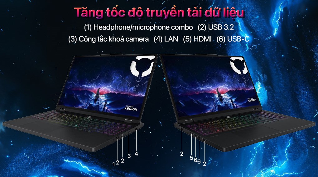 Laptop Lenovo Gaming Legion 5 Pro 16IAX10 - 83F3002GVN (Ultra 9 275HX, 32GB, 1TB, RTX 5070 8GB, WQXGA OLED 165Hz, OfficeH24, Win11)