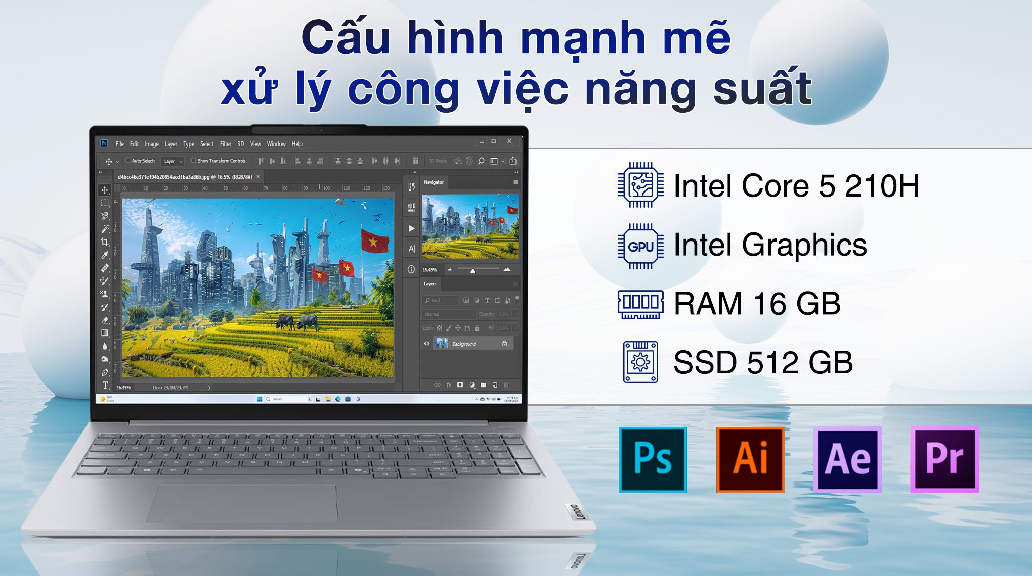 Laptop Lenovo ThinkBook 16 G8 IRL - 21SH0097VN (Core 5 210H, 16GB, 512GB, WUXGA, Win11)