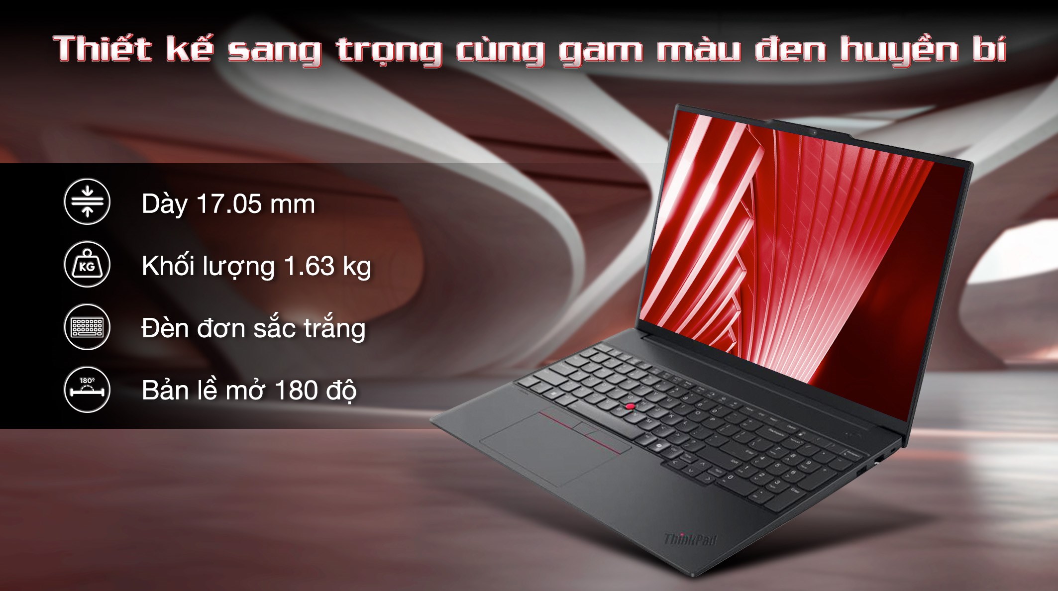 Laptop Lenovo ThinkPad E16 - 21SR002QVN (Ultra 5 225H, 32GB, 512GB, WUXGA, Win11)