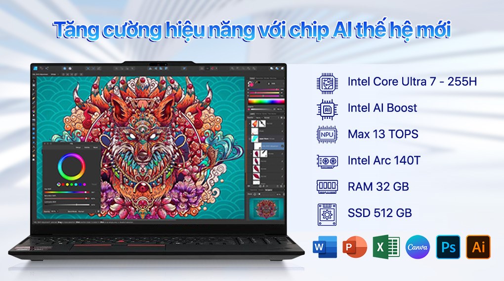 Laptop Lenovo ThinkPad E16 - 21SR002SVN (Ultra 7 255H, 32GB, 512GB, WUXGA, Win11)