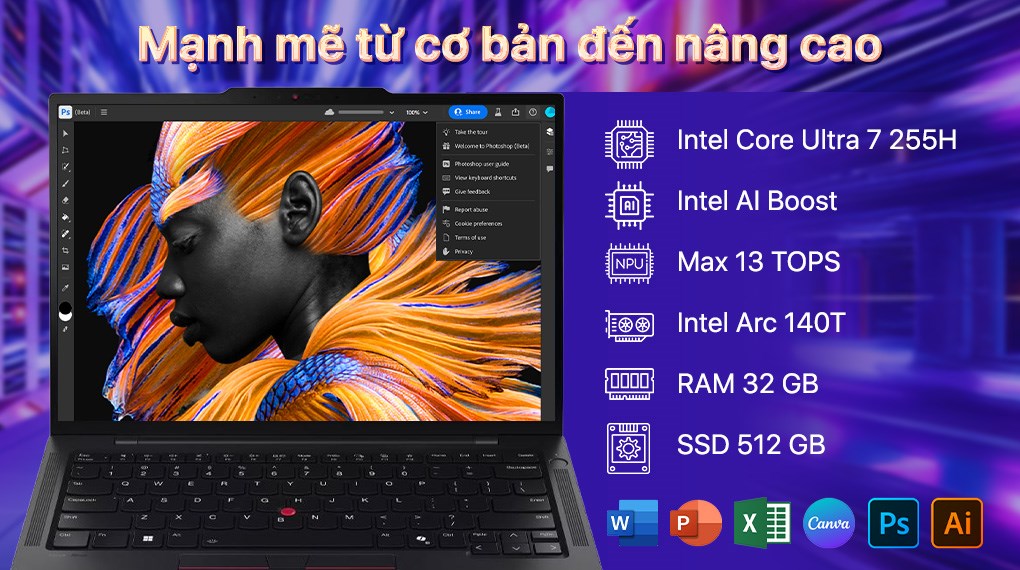 Laptop Lenovo ThinkPad T14s - 21R1000AVN (Ultra 7 255H, 32GB, 512GB, WUXGA, Win11 Pro)